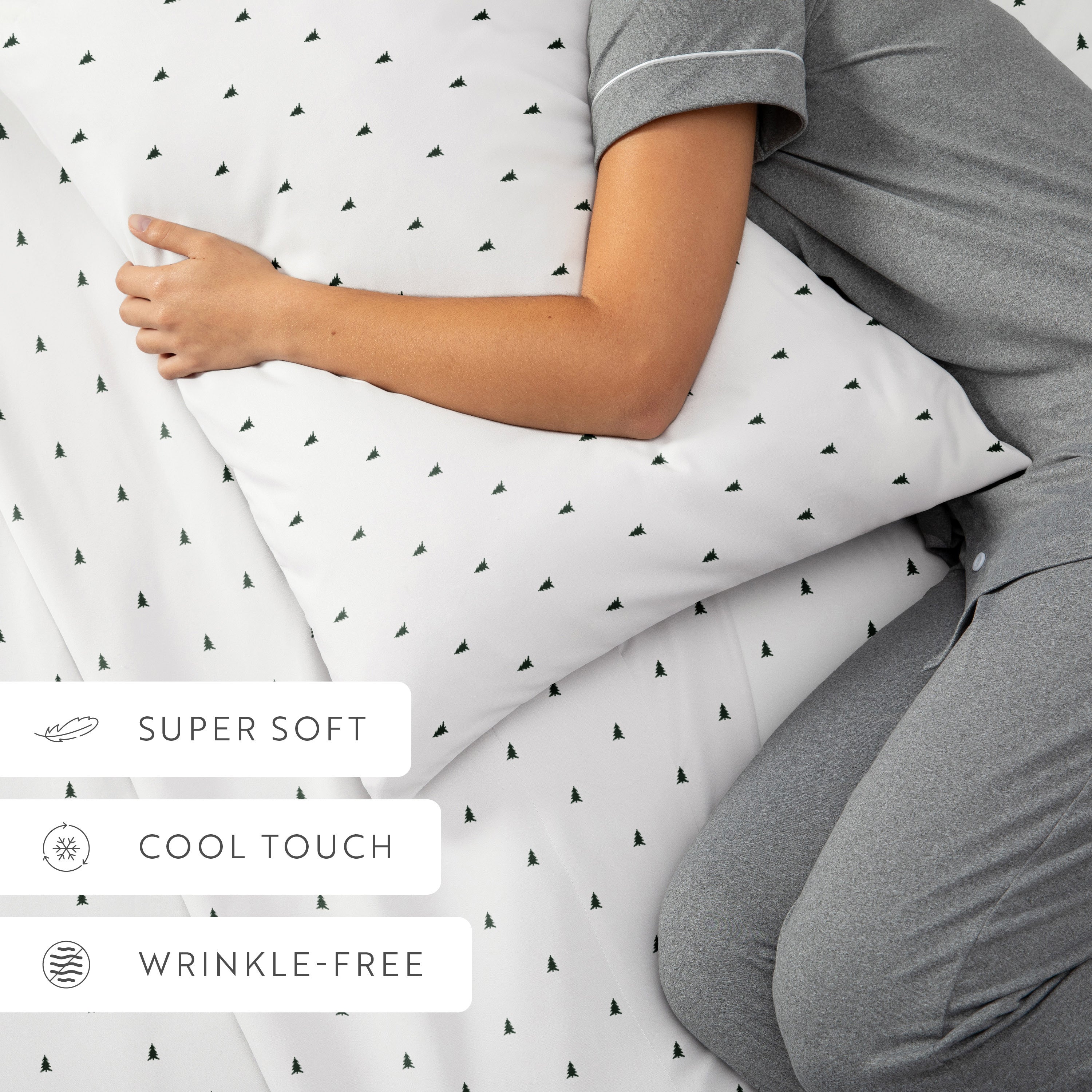 Pine Tree 4-Piece Patterned Sheet Set