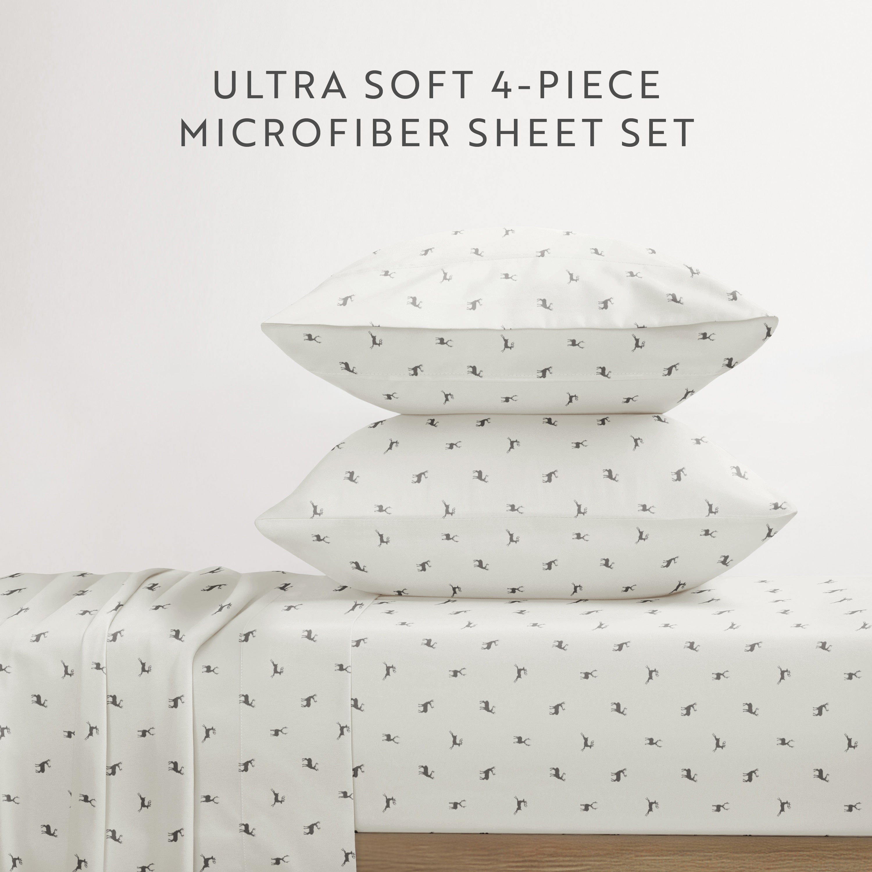 Reindeer 4-Piece Patterned Sheet Set