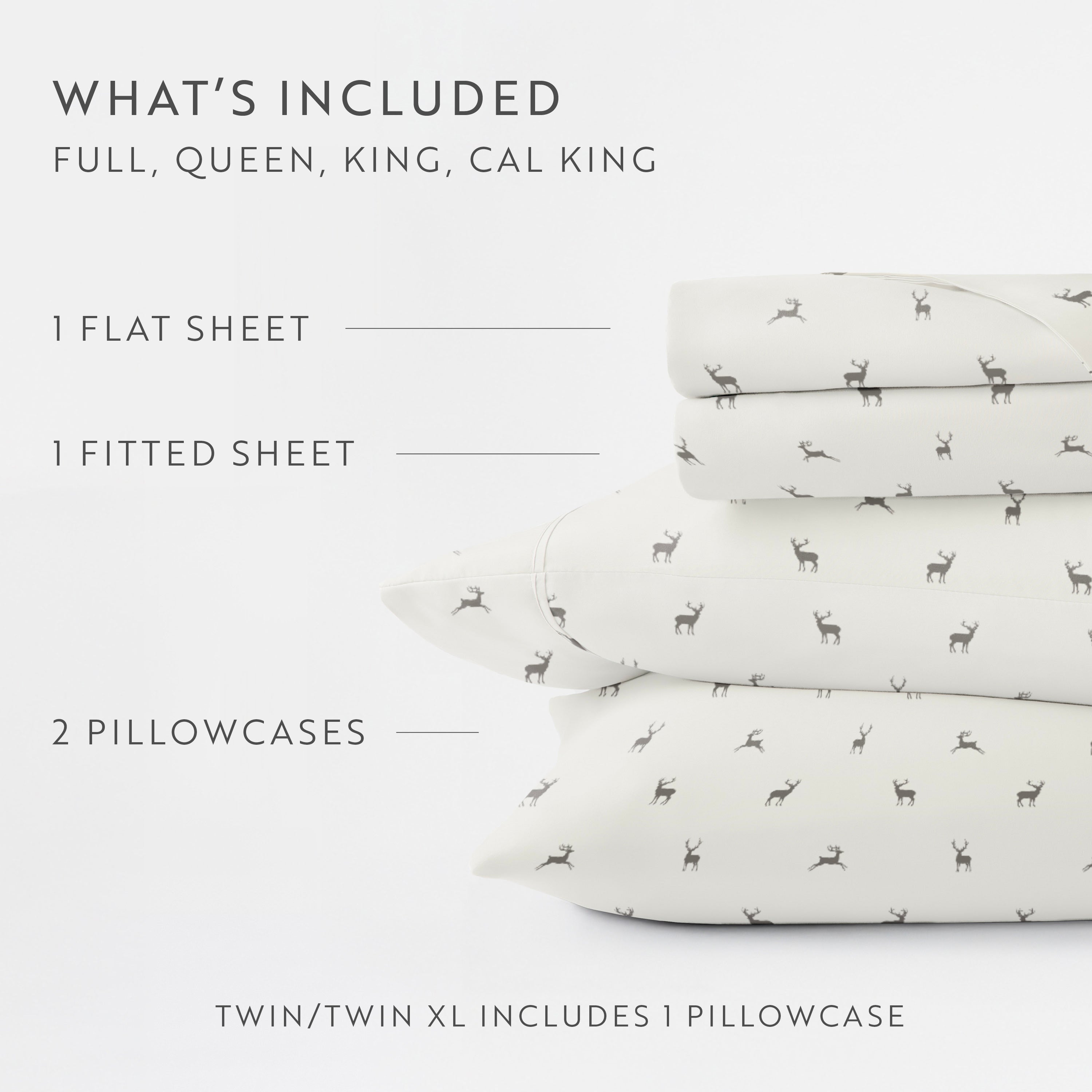 Reindeer 4-Piece Patterned Sheet Set