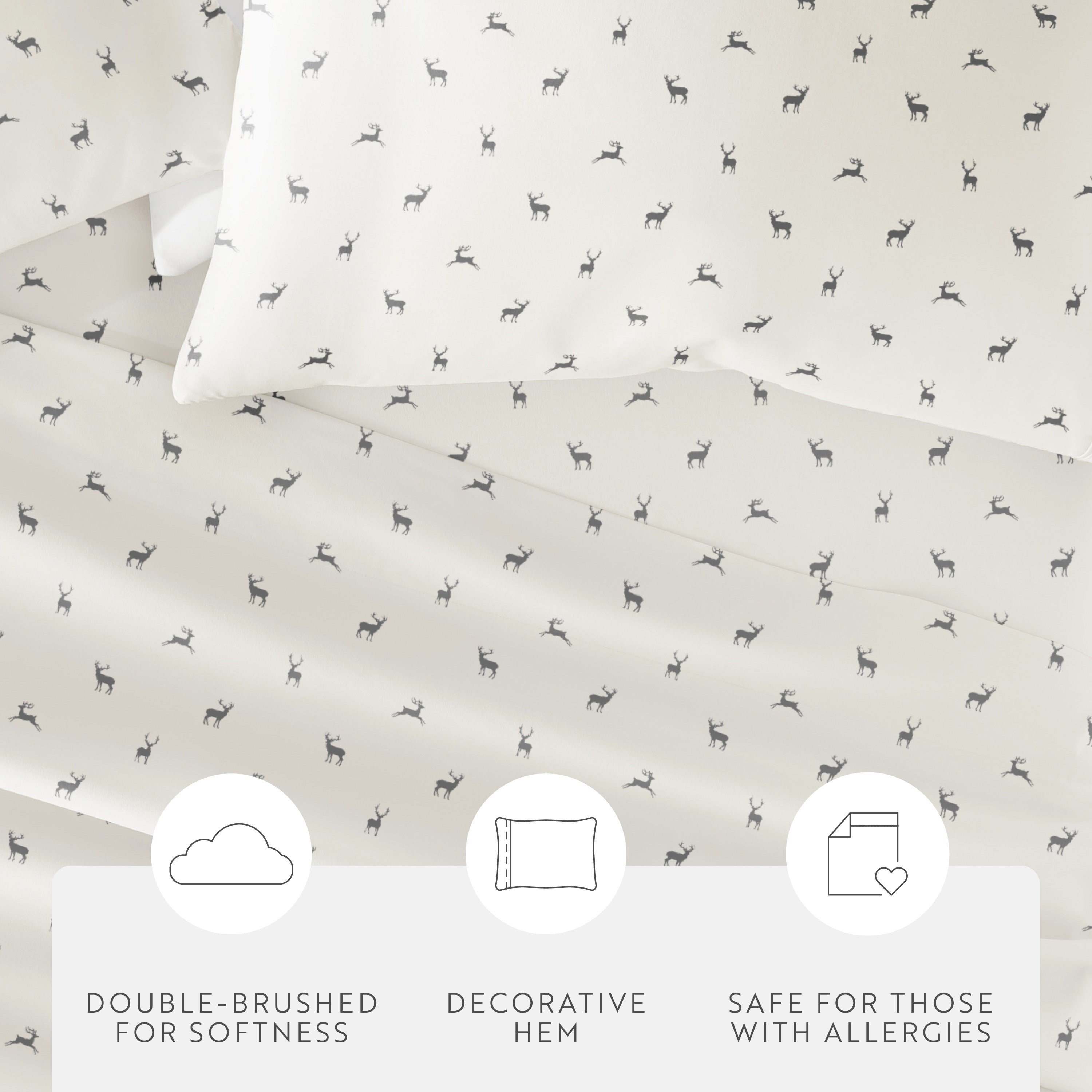Reindeer 4-Piece Patterned Sheet Set