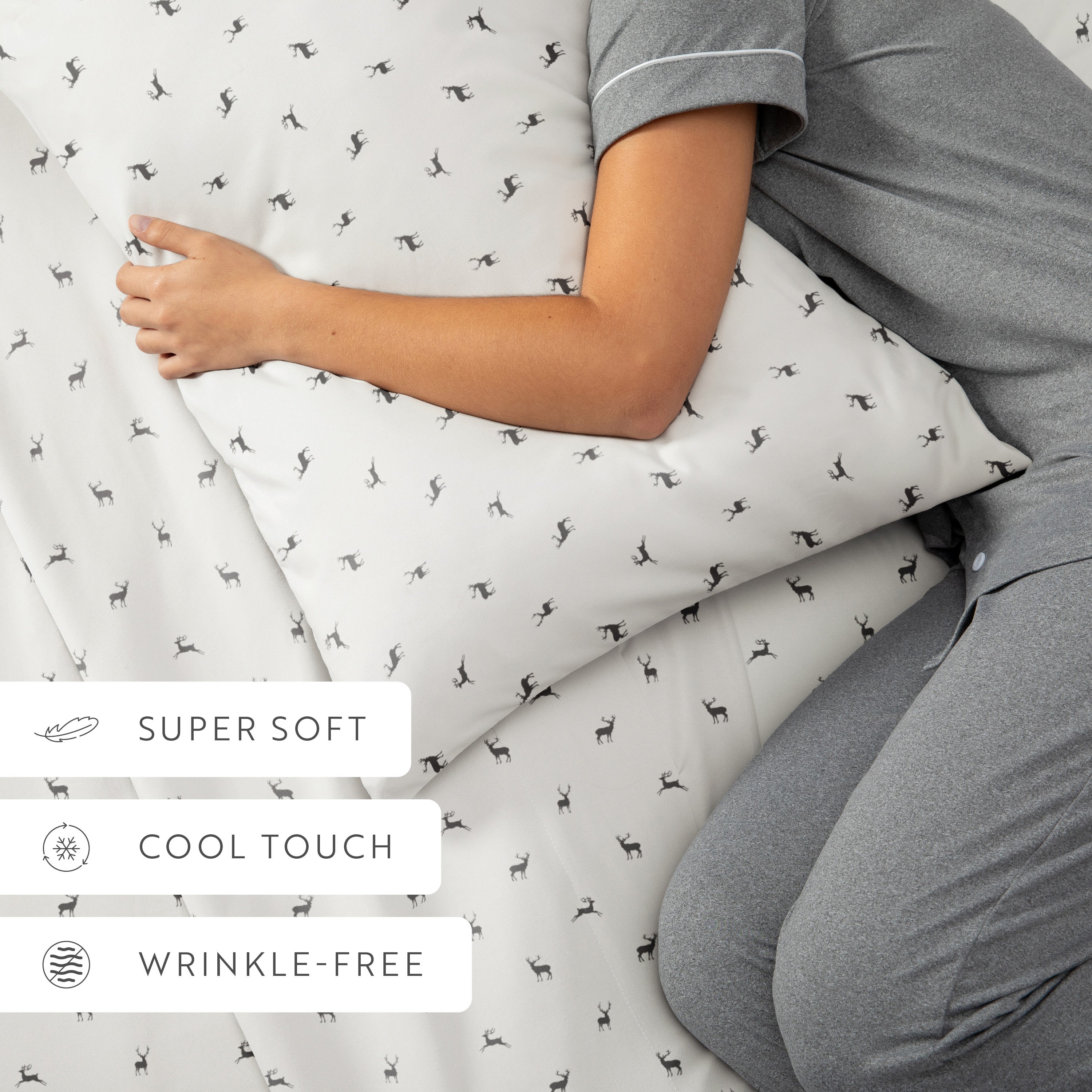 Reindeer 4-Piece Patterned Sheet Set