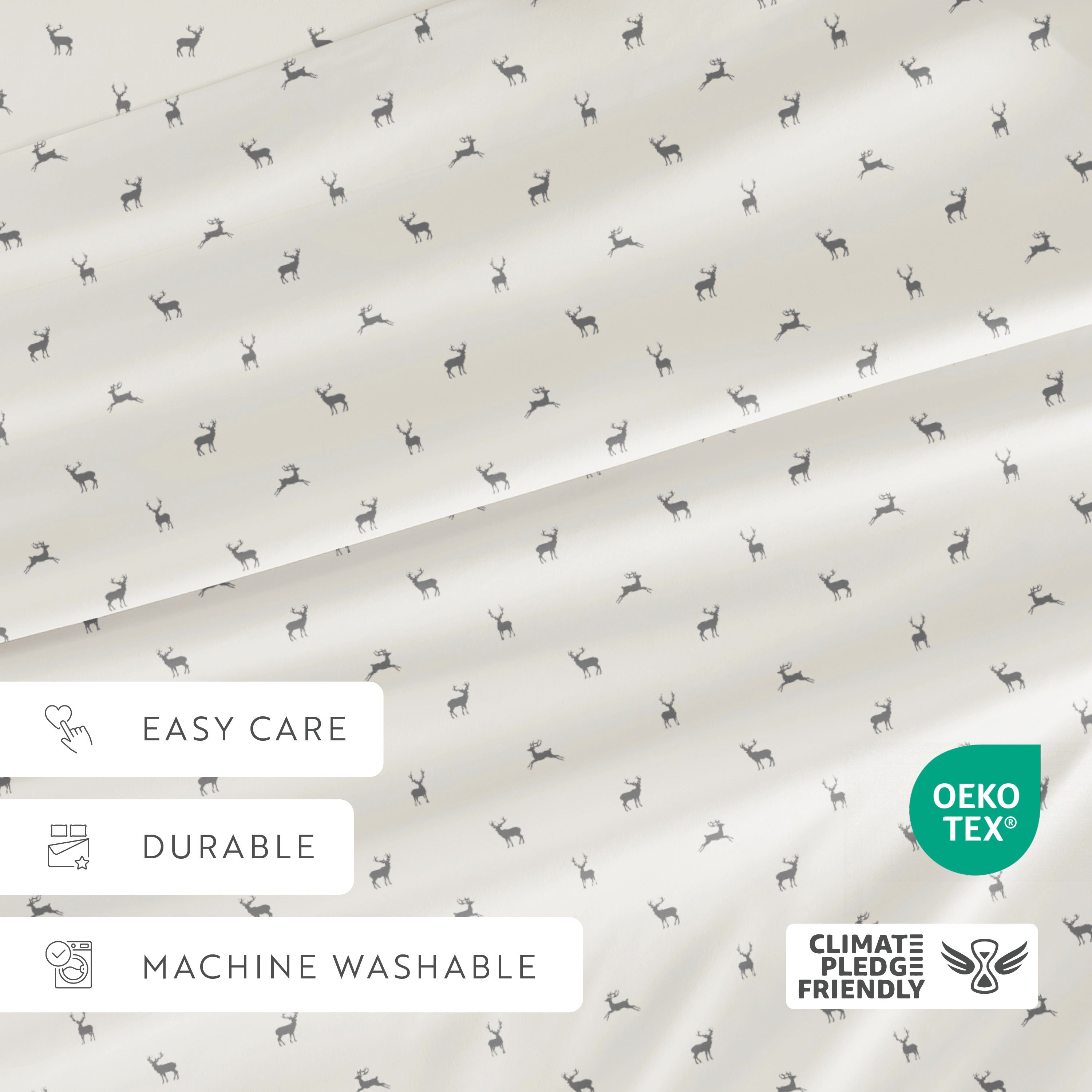 Reindeer 4-Piece Patterned Sheet Set