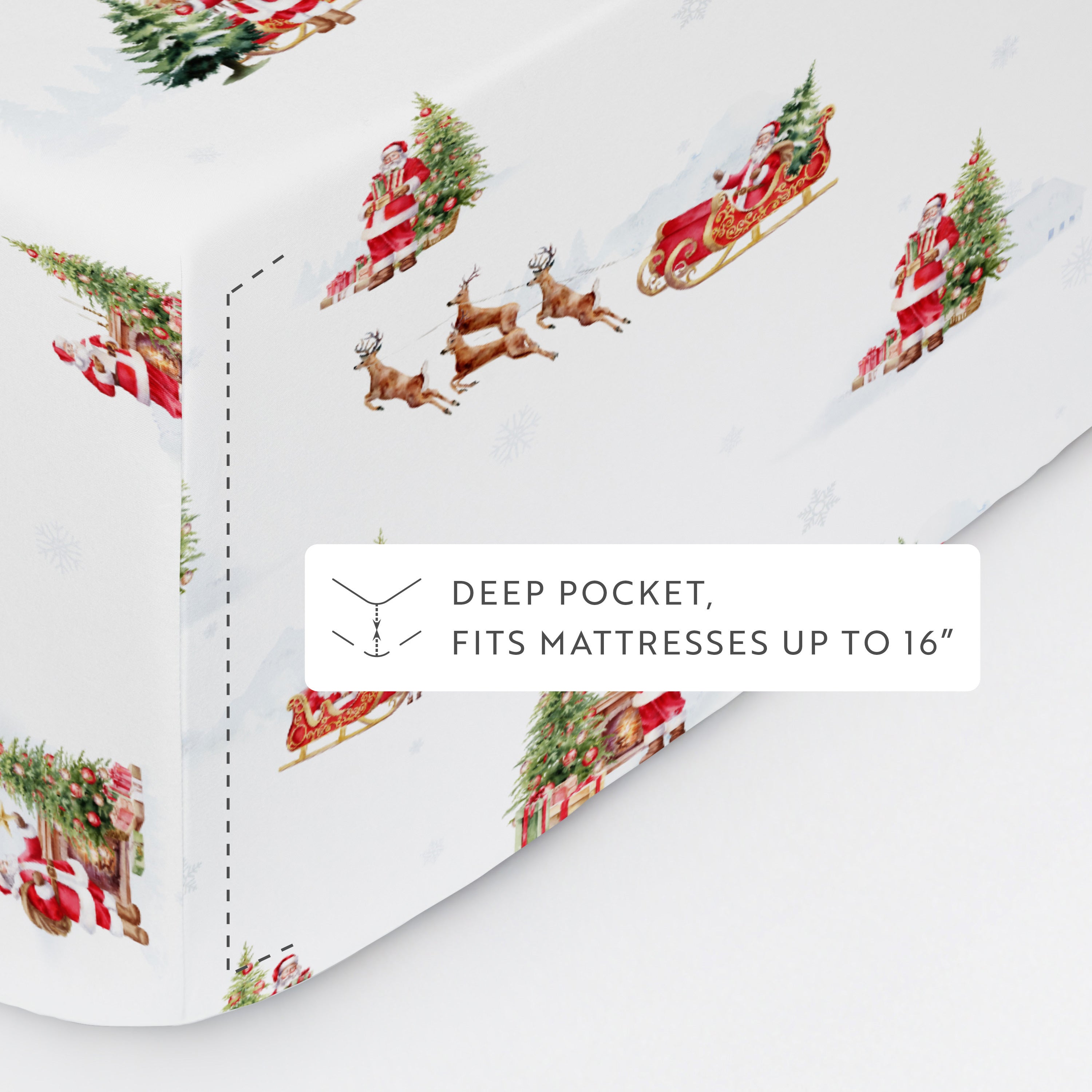 Nostalgic Santa 4-Piece Patterned Sheet Set