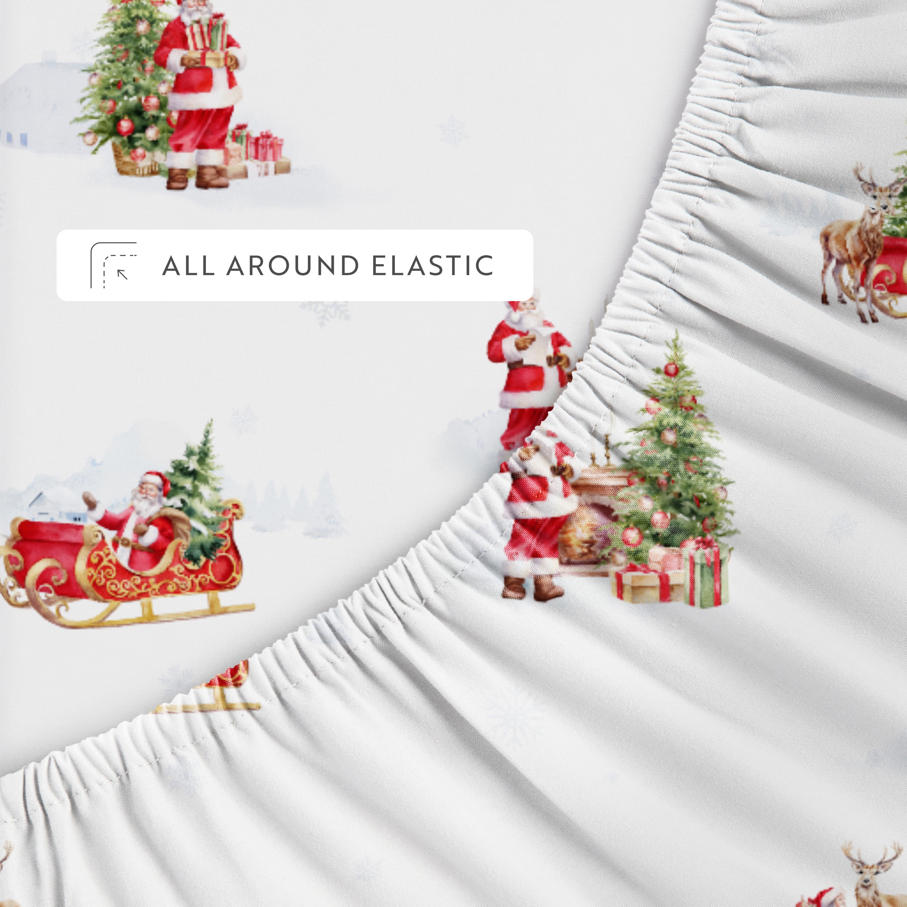 Nostalgic Santa 4-Piece Patterned Sheet Set