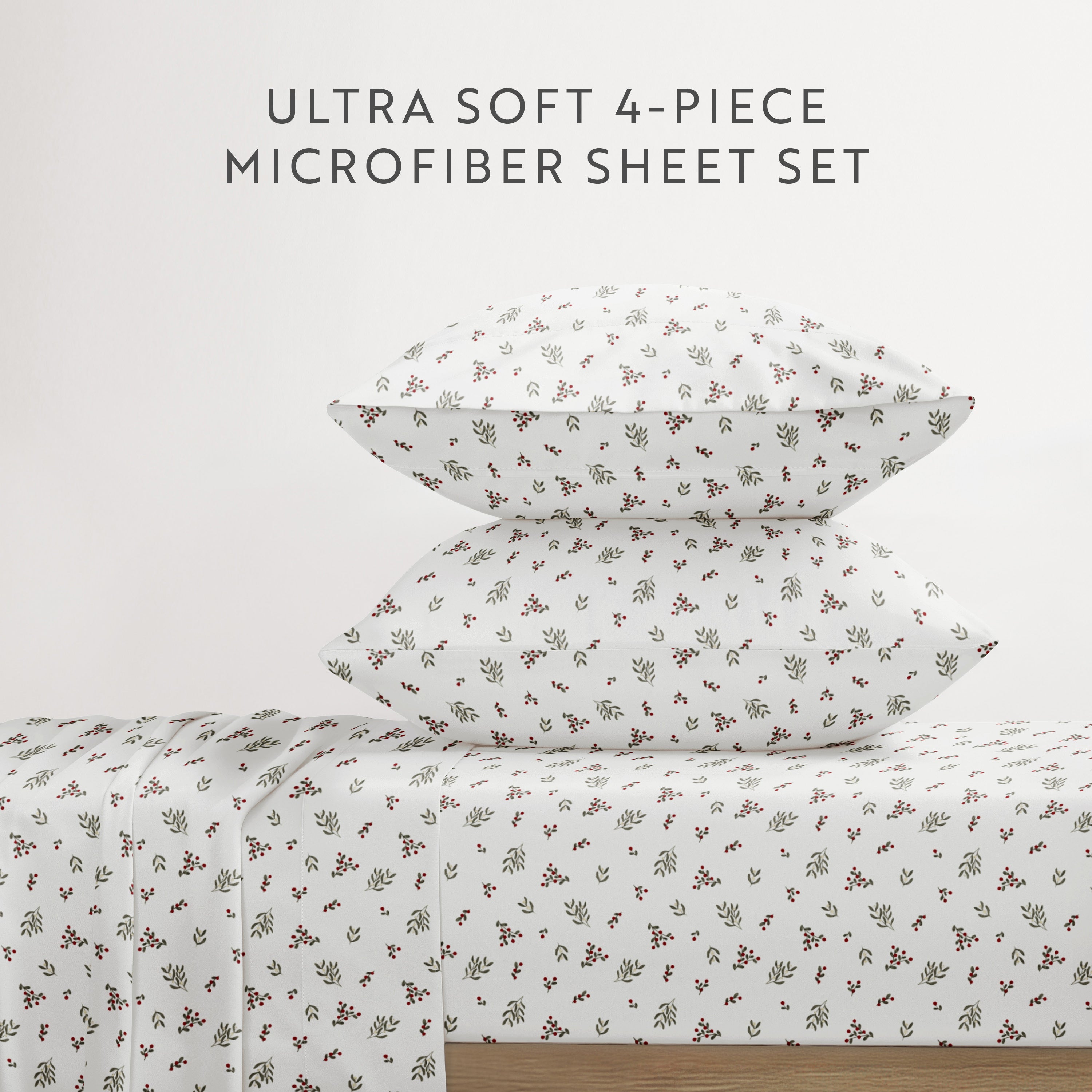 Winter Berries 4-Piece Patterned Sheet Set
