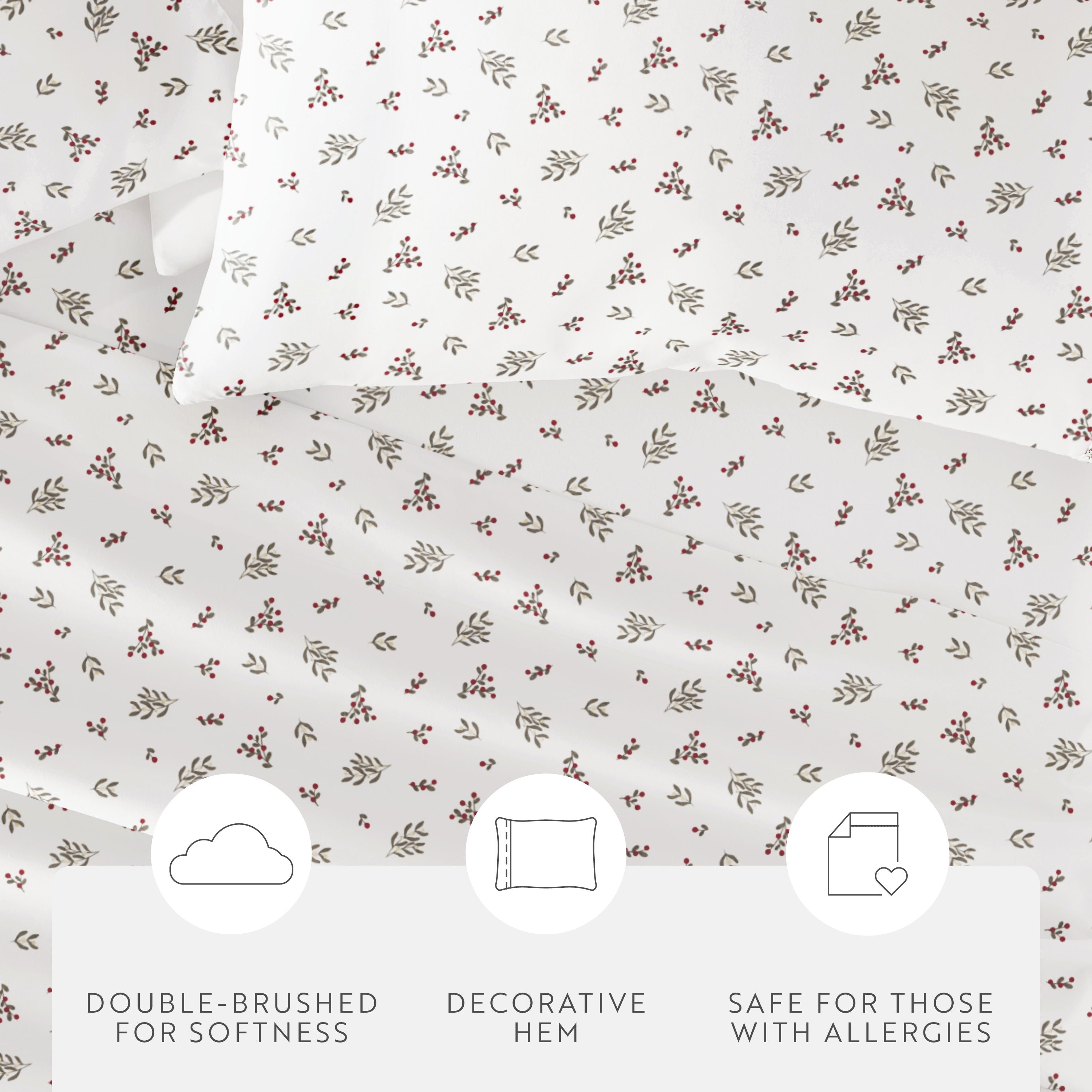 Winter Berries 4-Piece Patterned Sheet Set