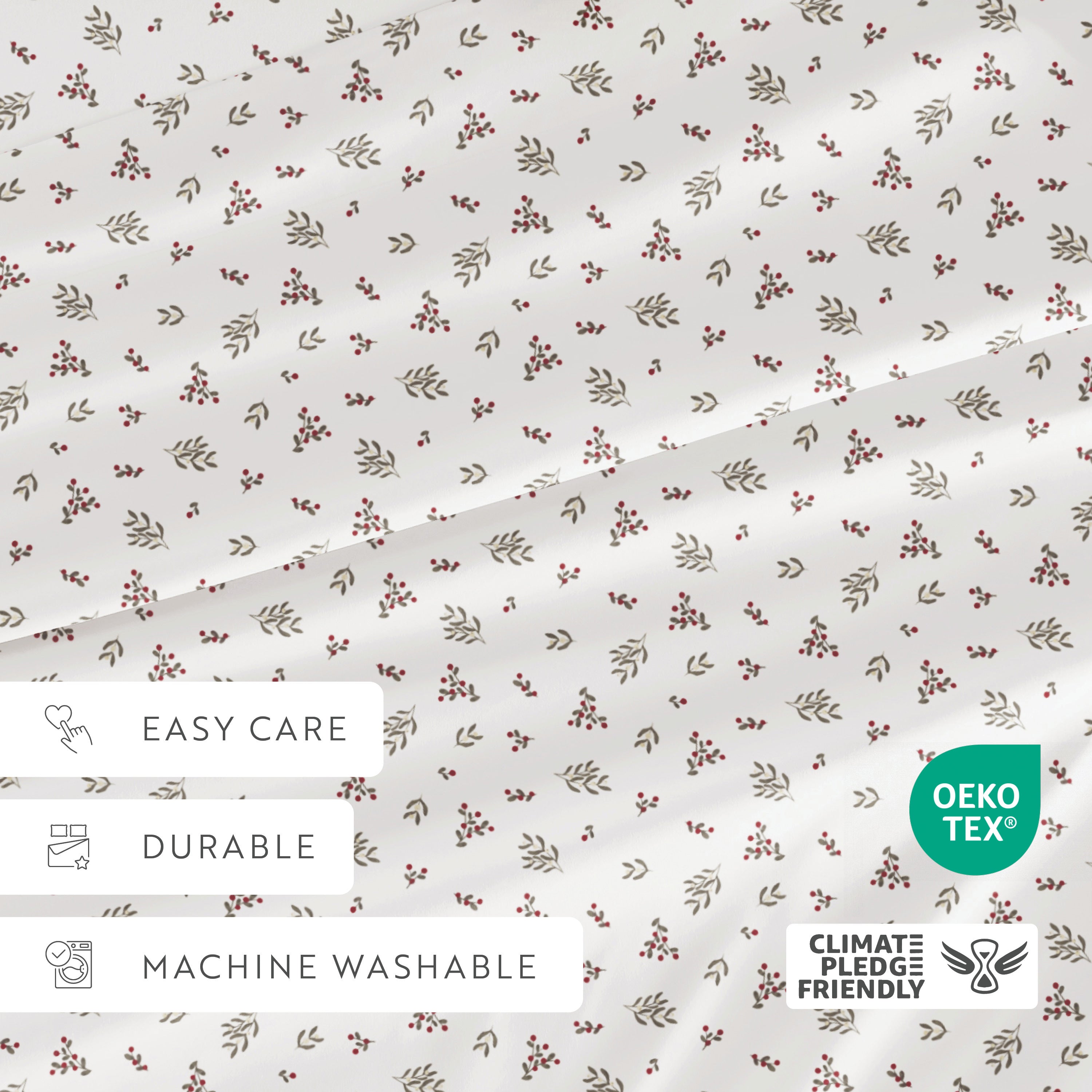 Winter Berries 4-Piece Patterned Sheet Set