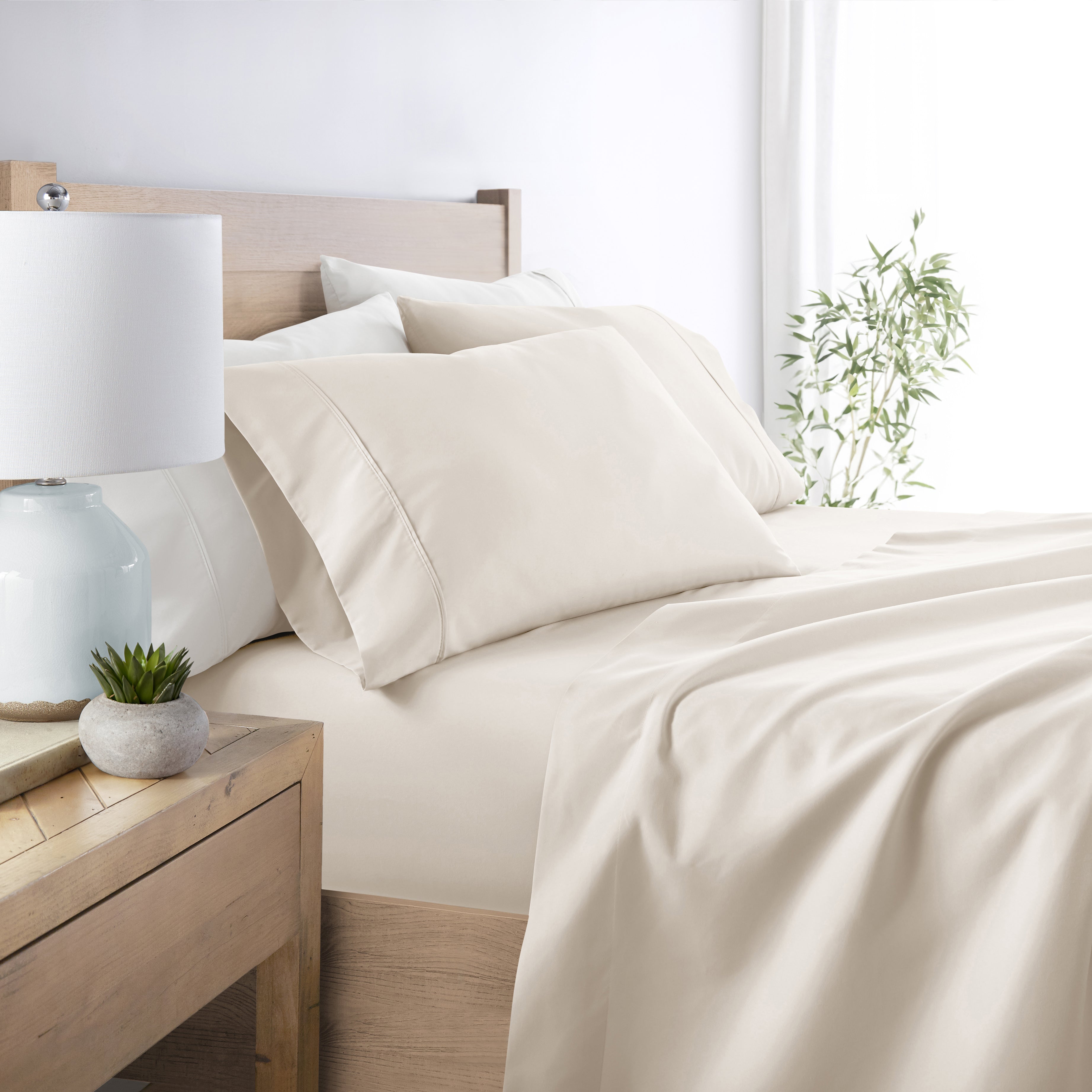 4-Piece Double Brushed Solid Sheet Set