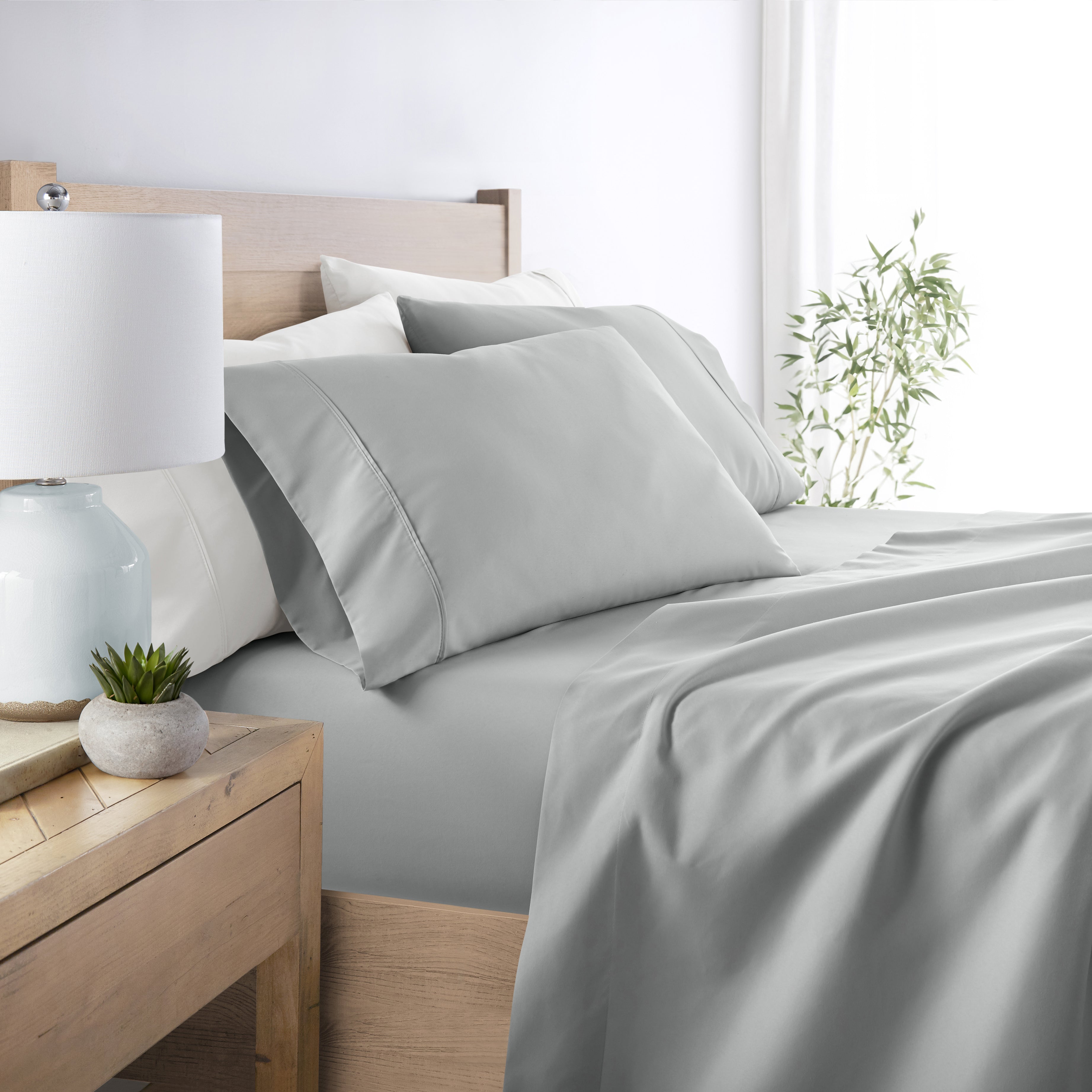 4-Piece Double Brushed Solid Sheet Set