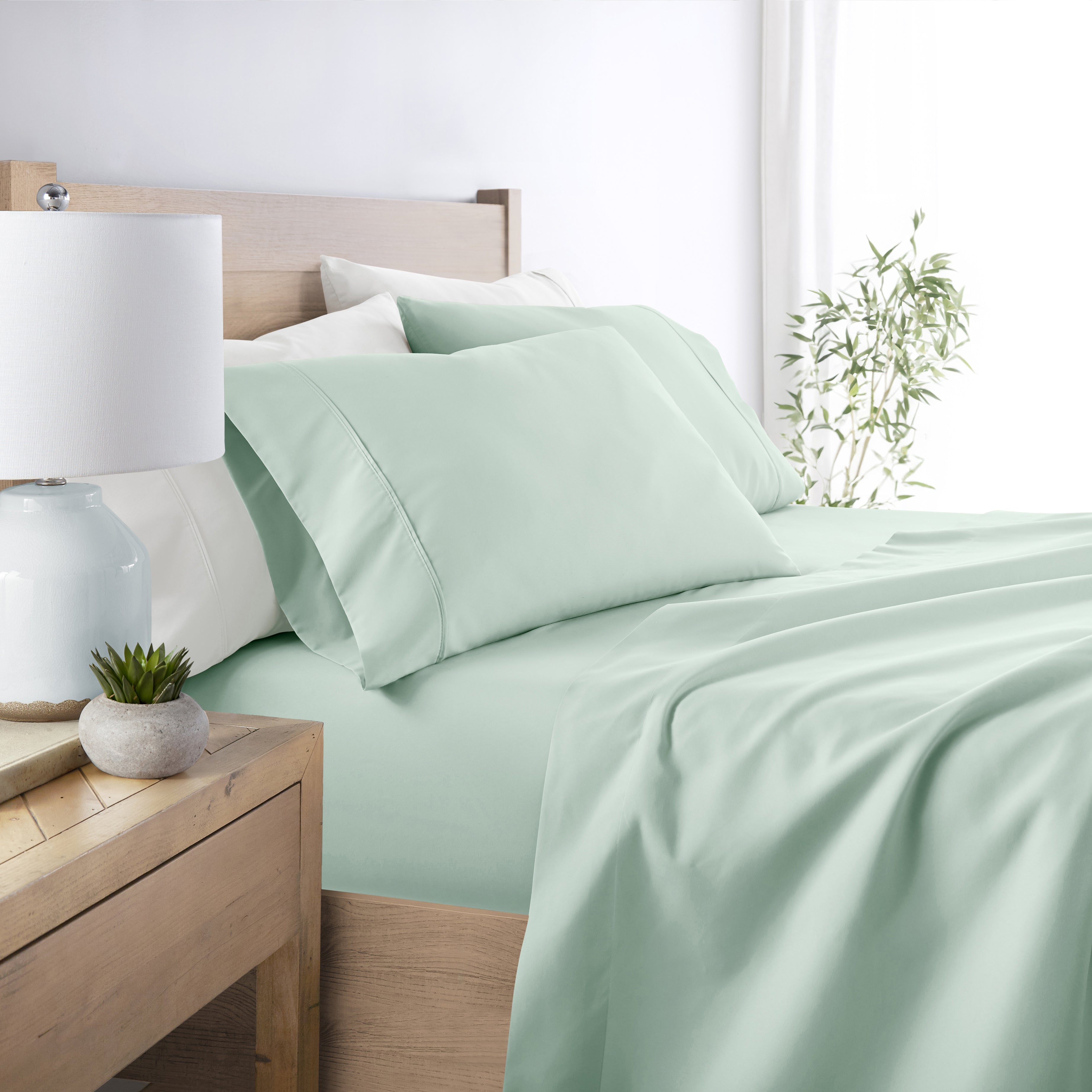 4-Piece Double Brushed Solid Sheet Set