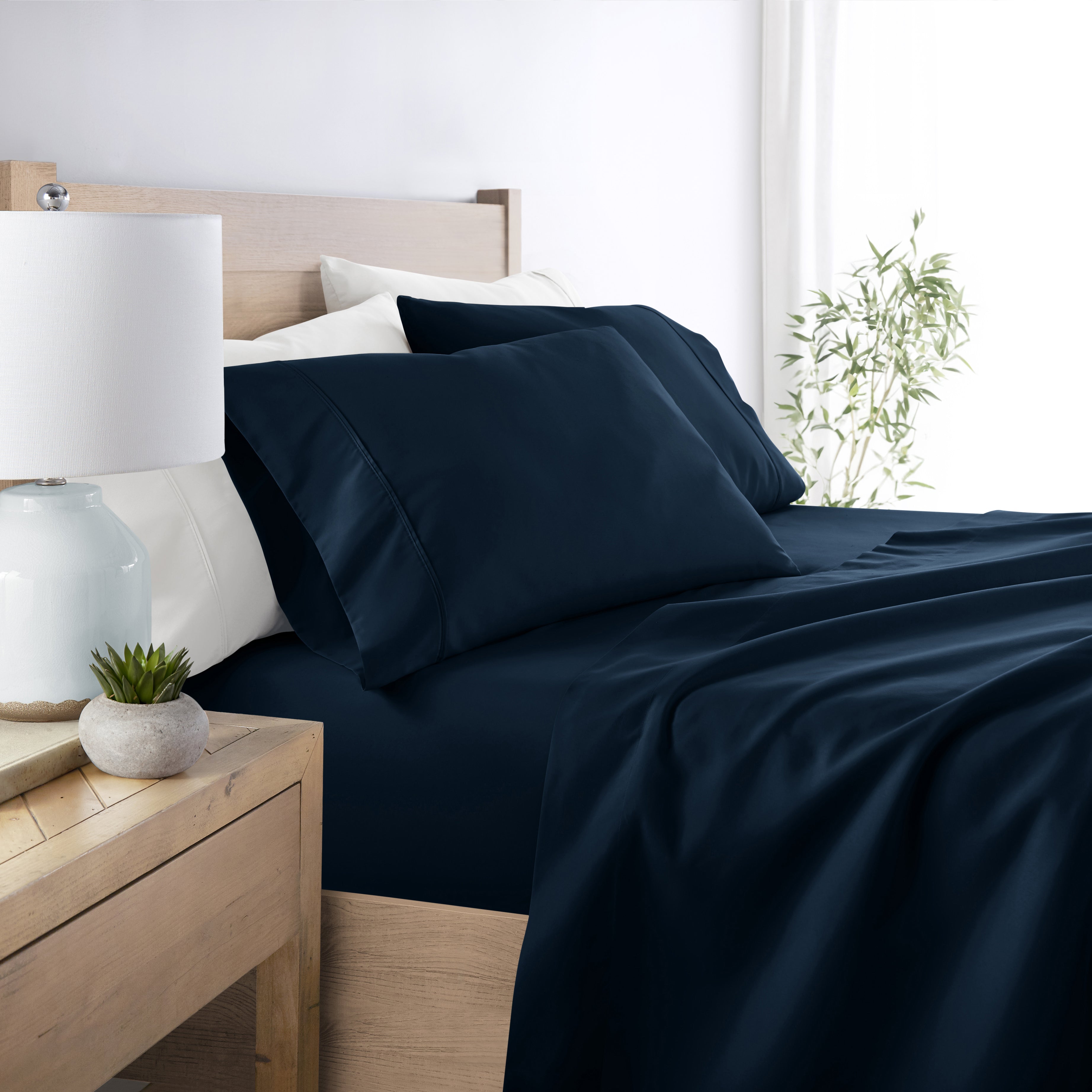 4-Piece Double Brushed Solid Sheet Set