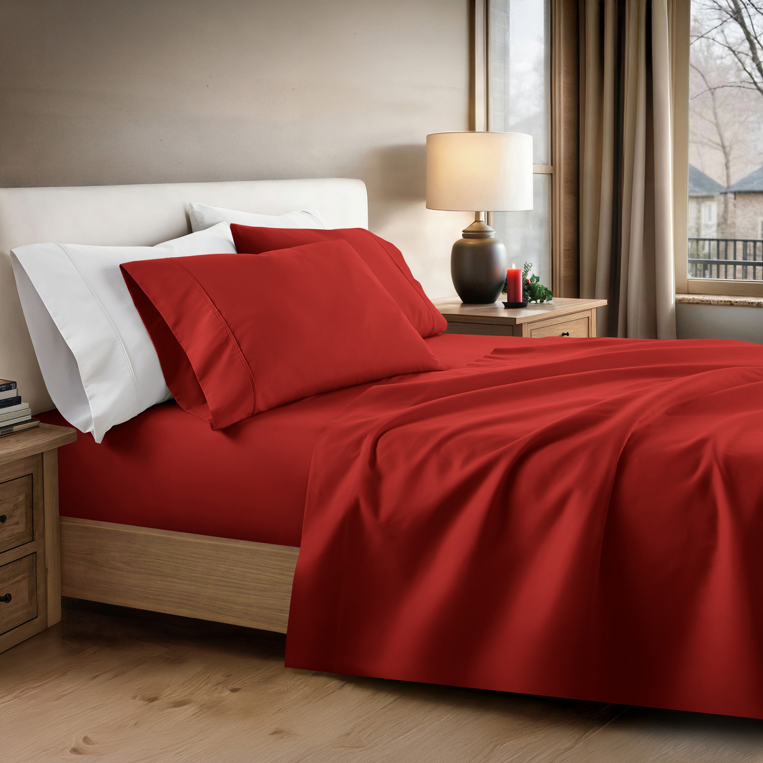 4-Piece Double Brushed Solid Sheet Set