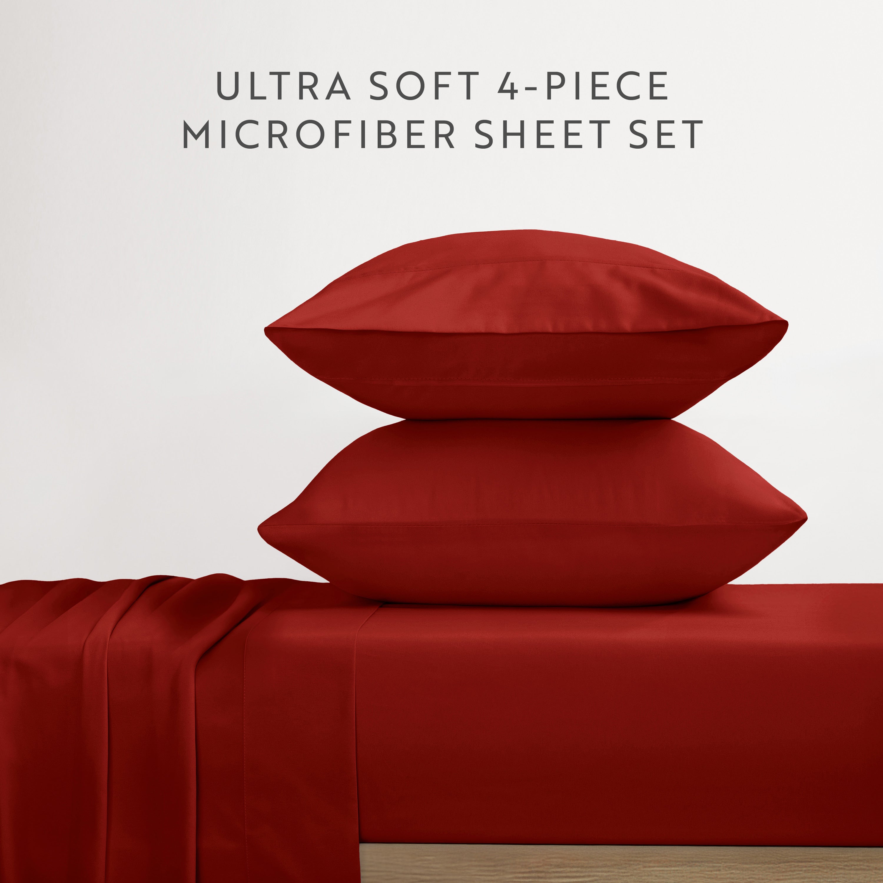 4-Piece Double Brushed Solid Sheet Set