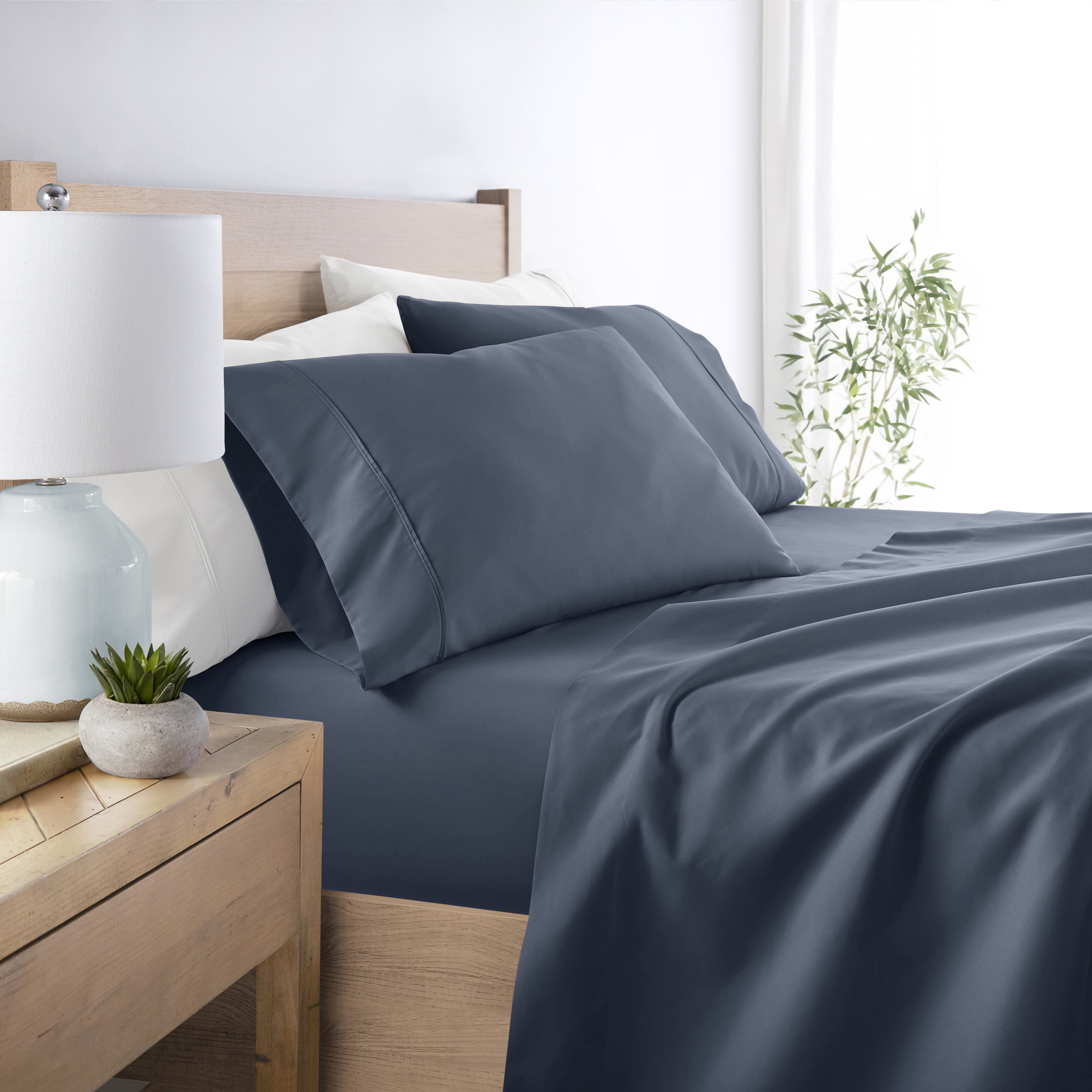4-Piece Double Brushed Solid Sheet Set