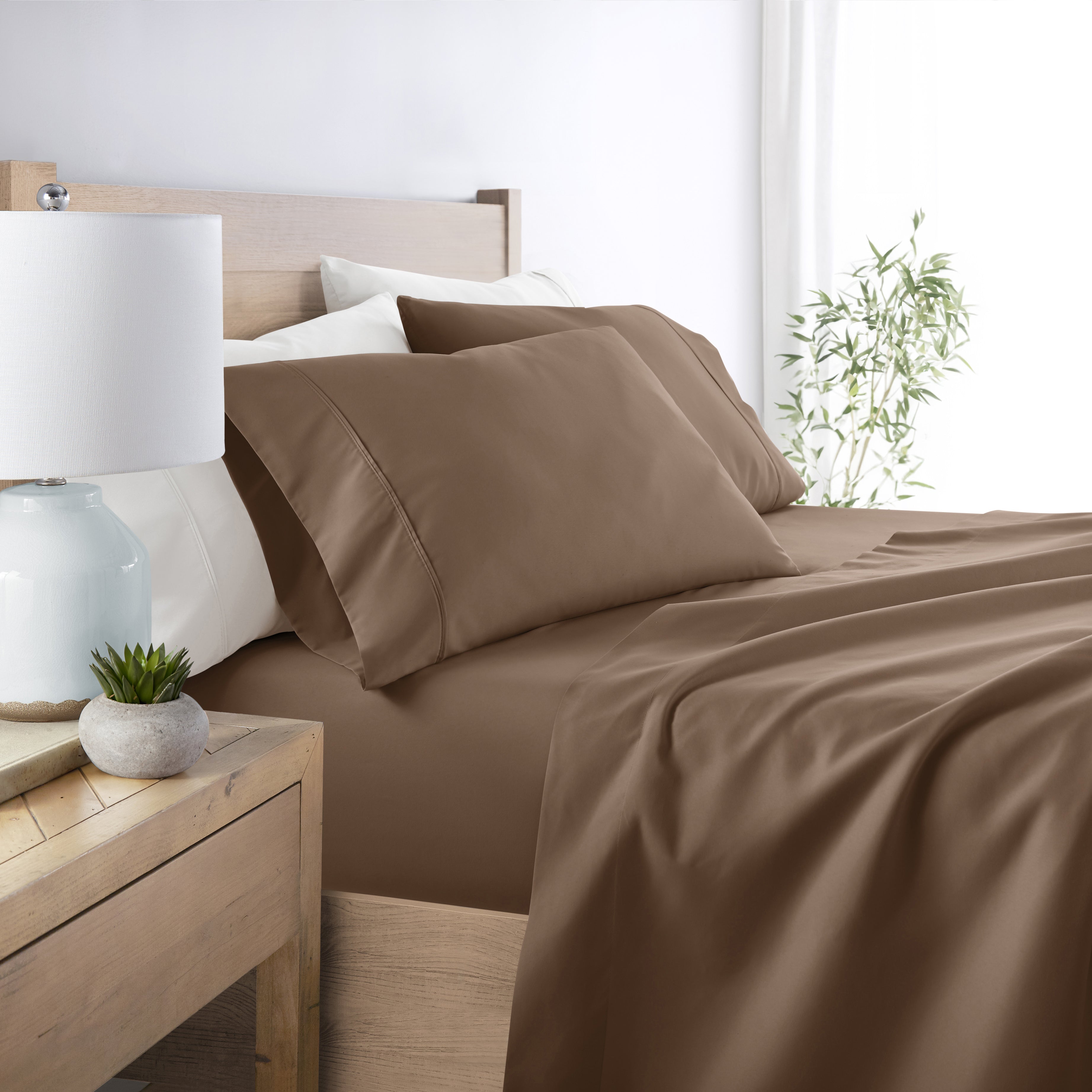 4-Piece Double Brushed Solid Sheet Set