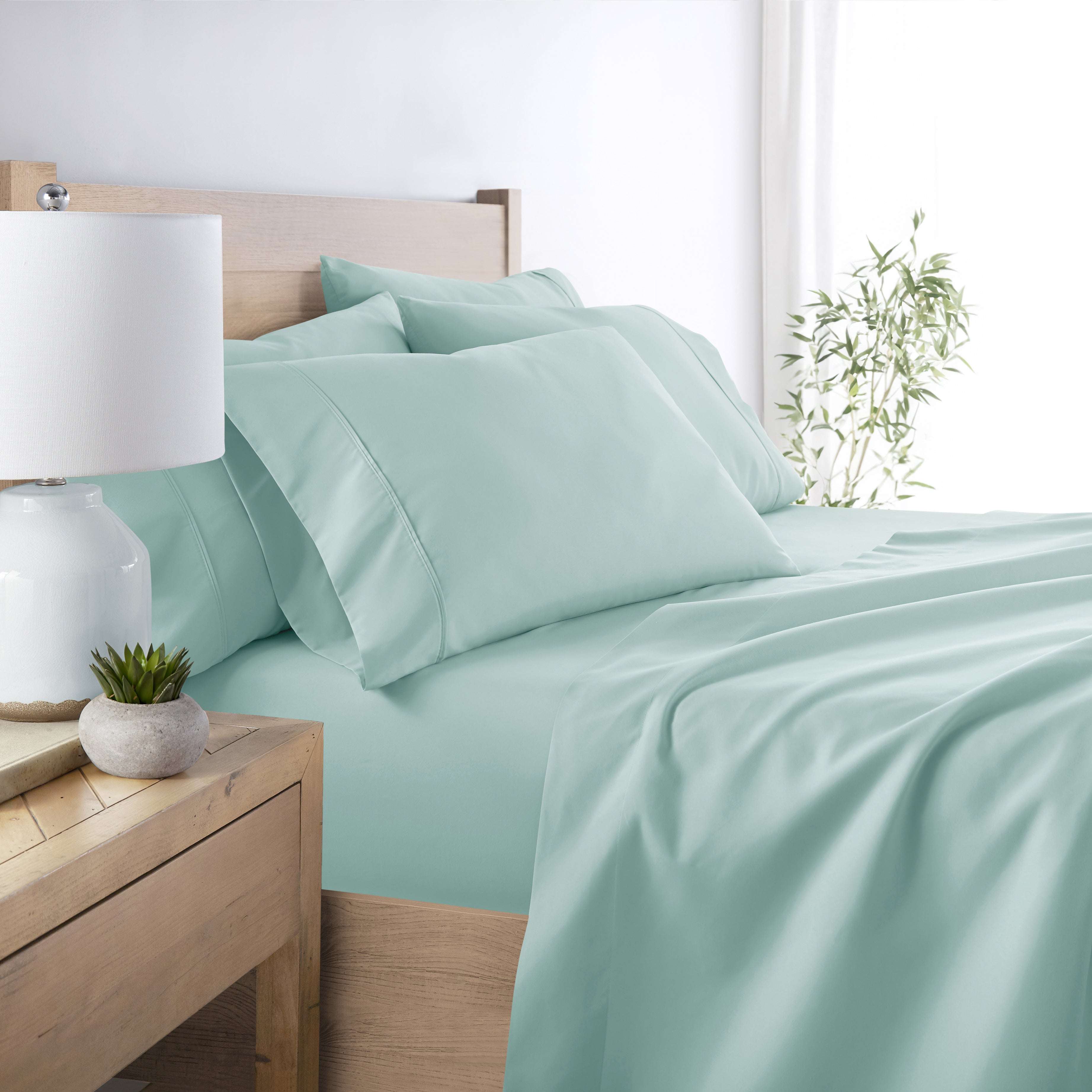 6-Piece Double Brushed Solid Sheet Set