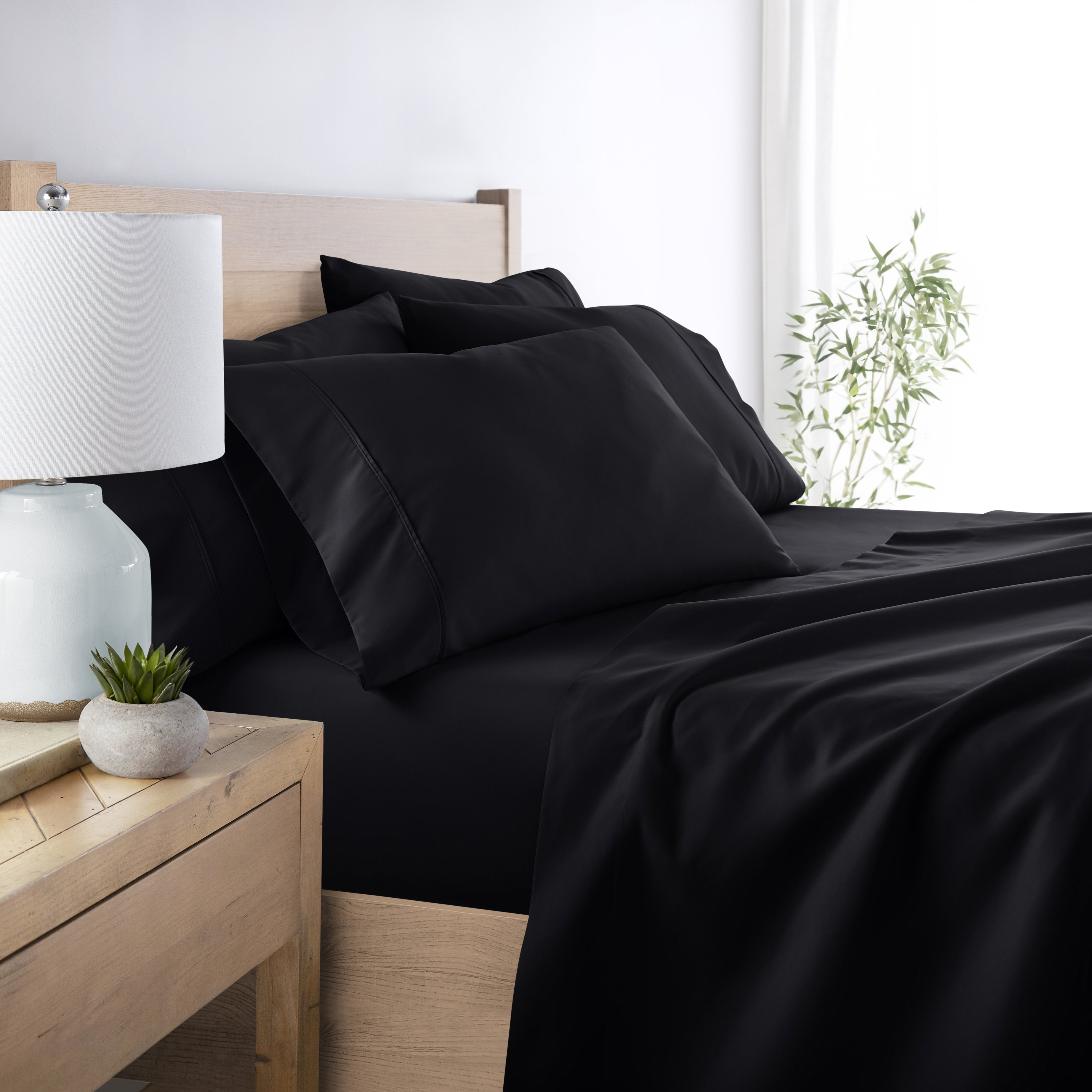 6-Piece Double Brushed Solid Sheet Set