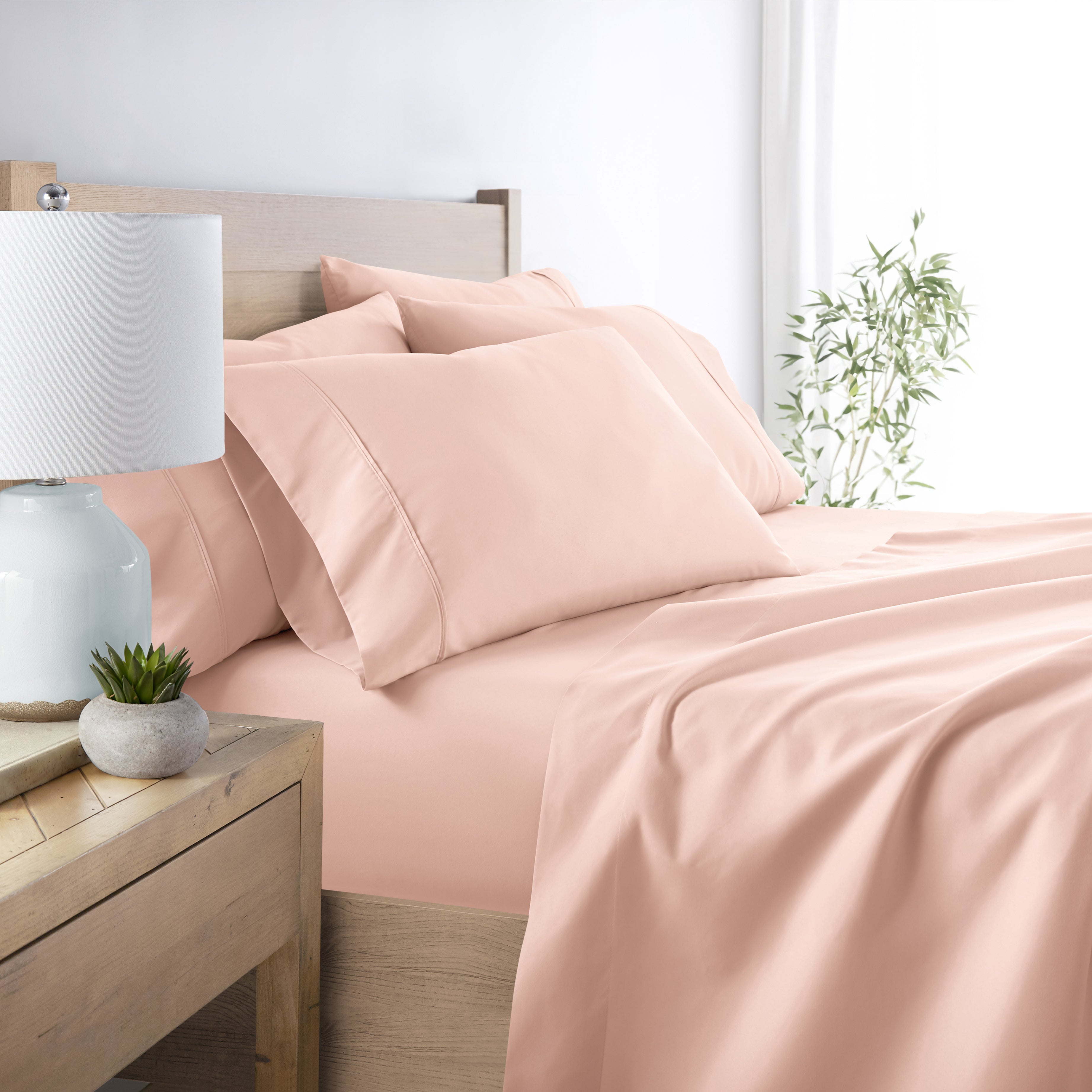 6-Piece Double Brushed Solid Sheet Set