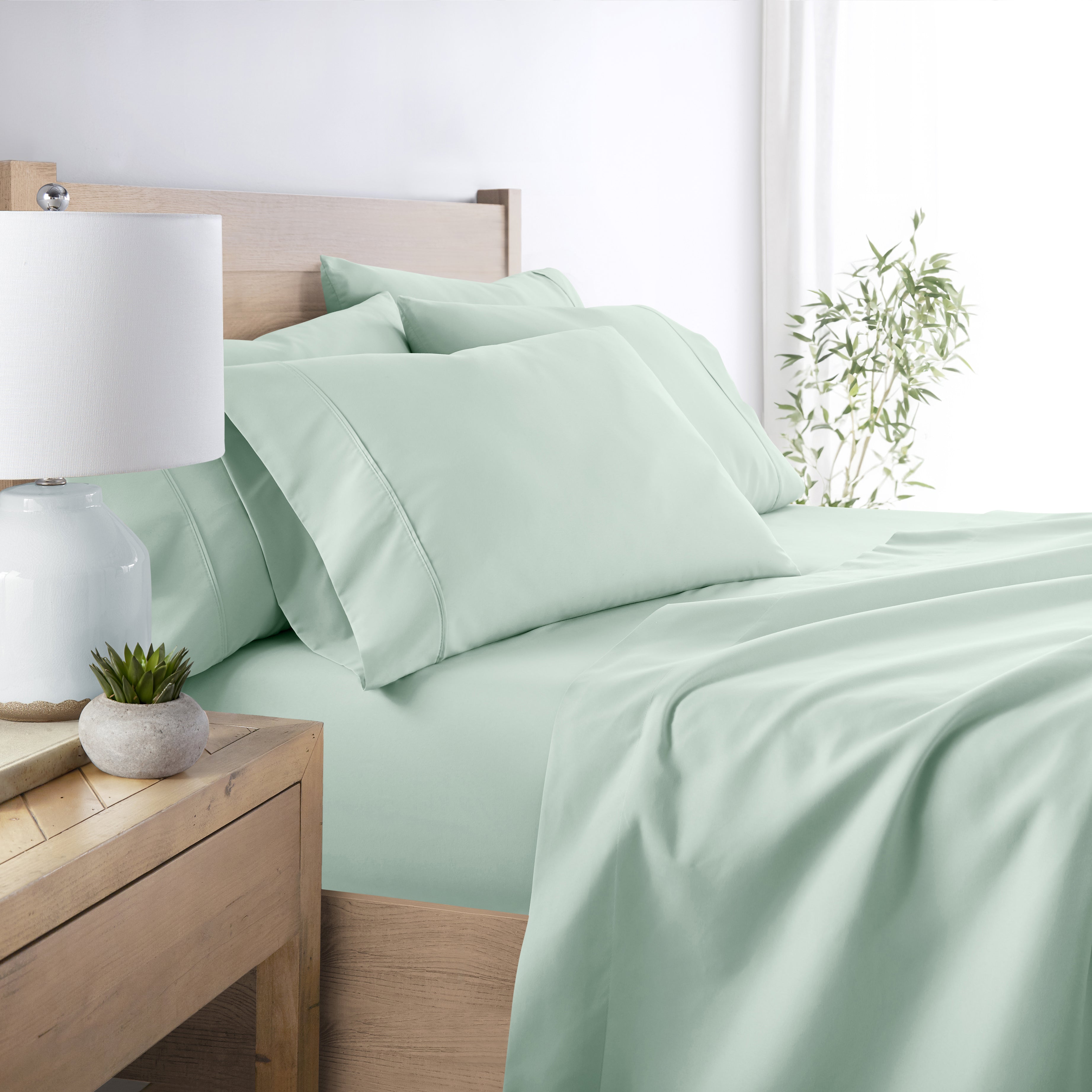 6-Piece Double Brushed Solid Sheet Set