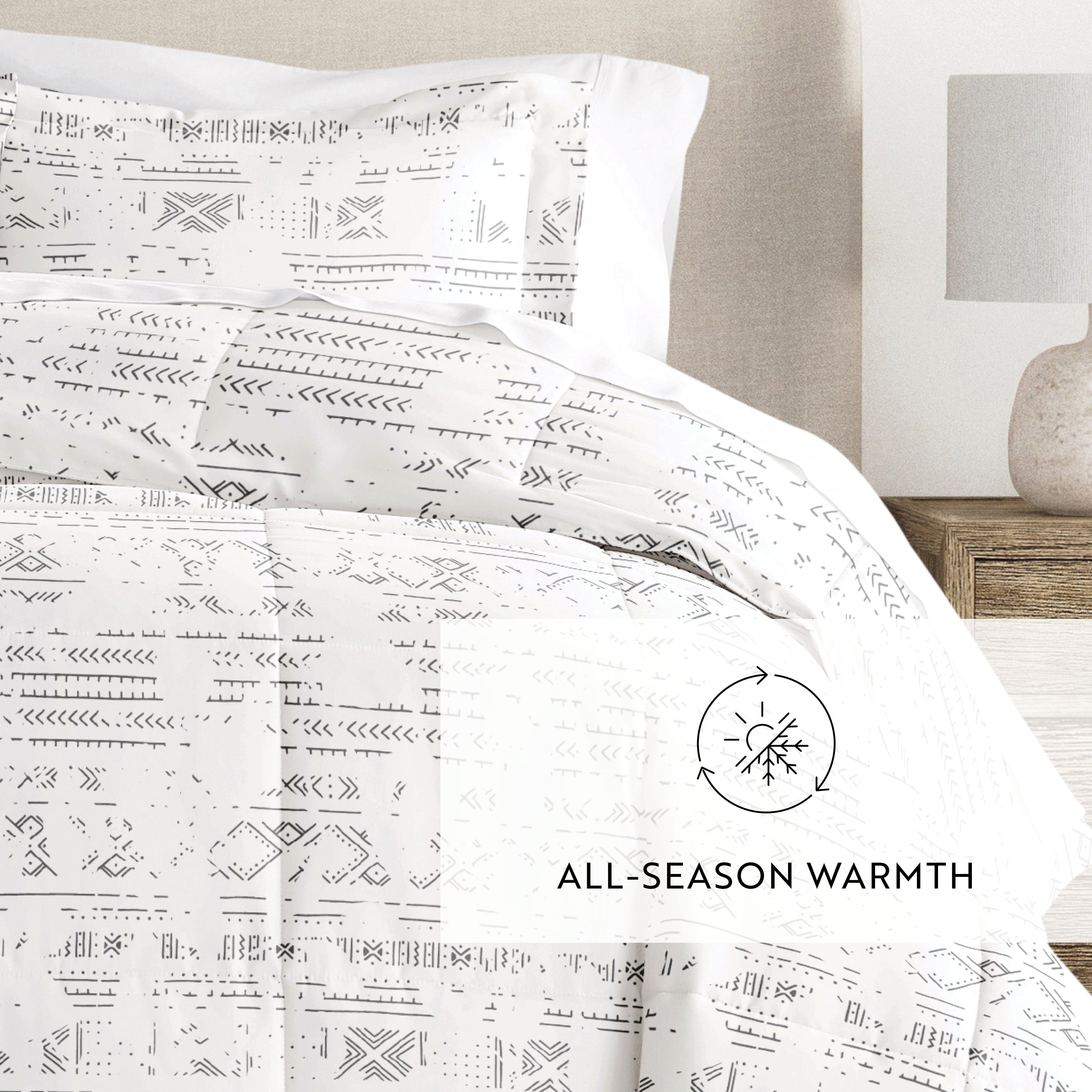 Distressed Field Patterned Down-Alternative Comforter Set