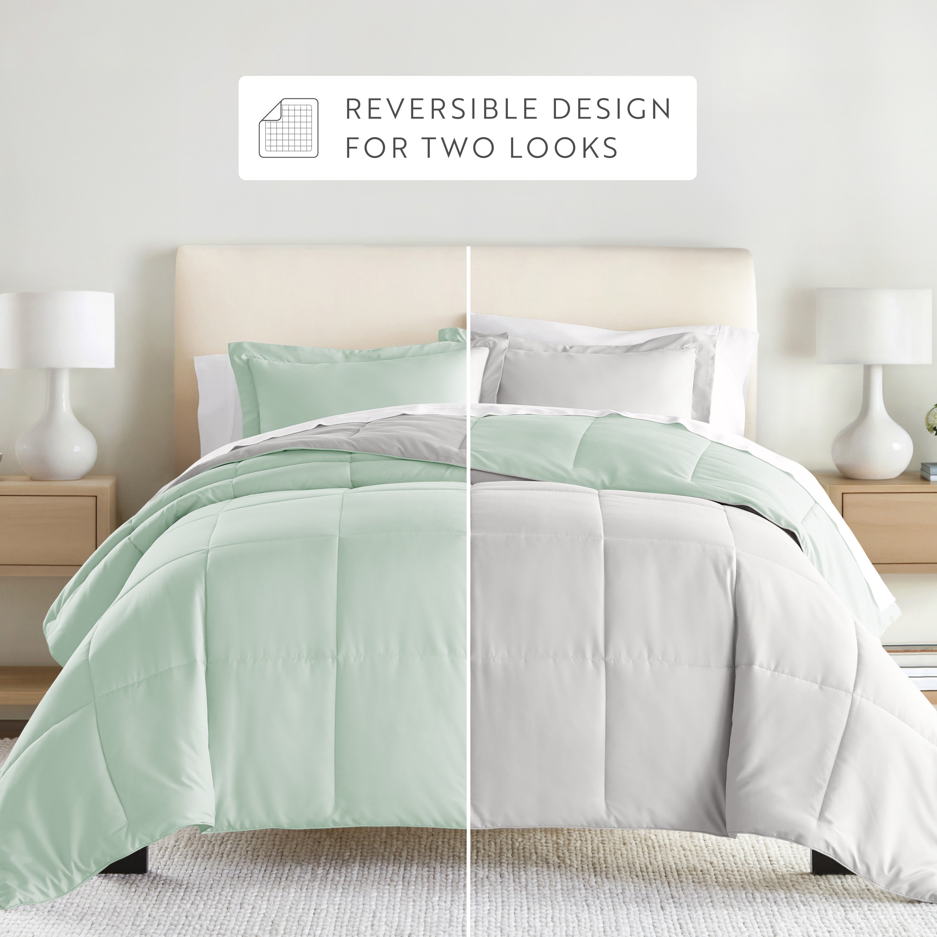 Lightweight All Season Reversible Down-Alternative Comforter Set