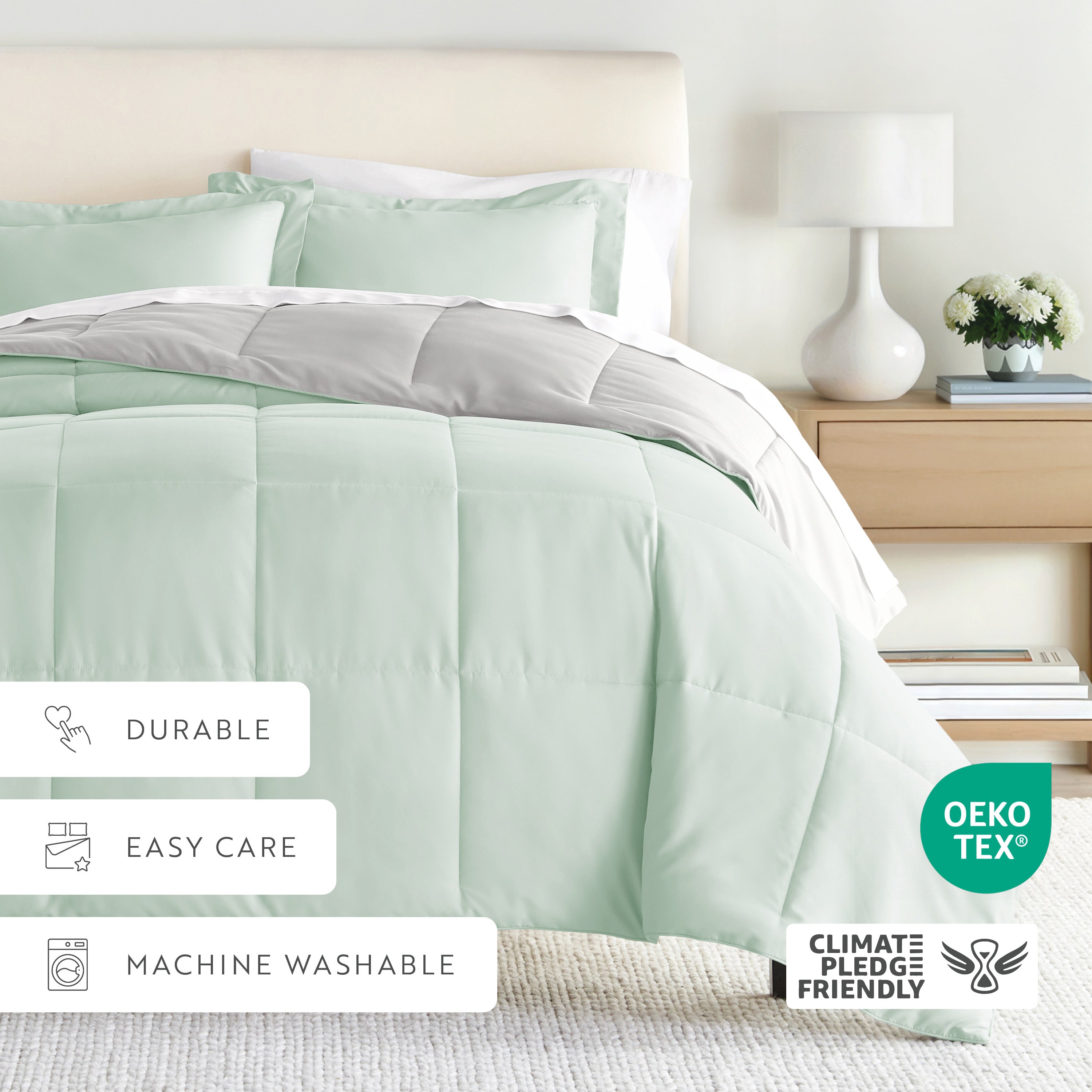 Lightweight All Season Reversible Down-Alternative Comforter Set