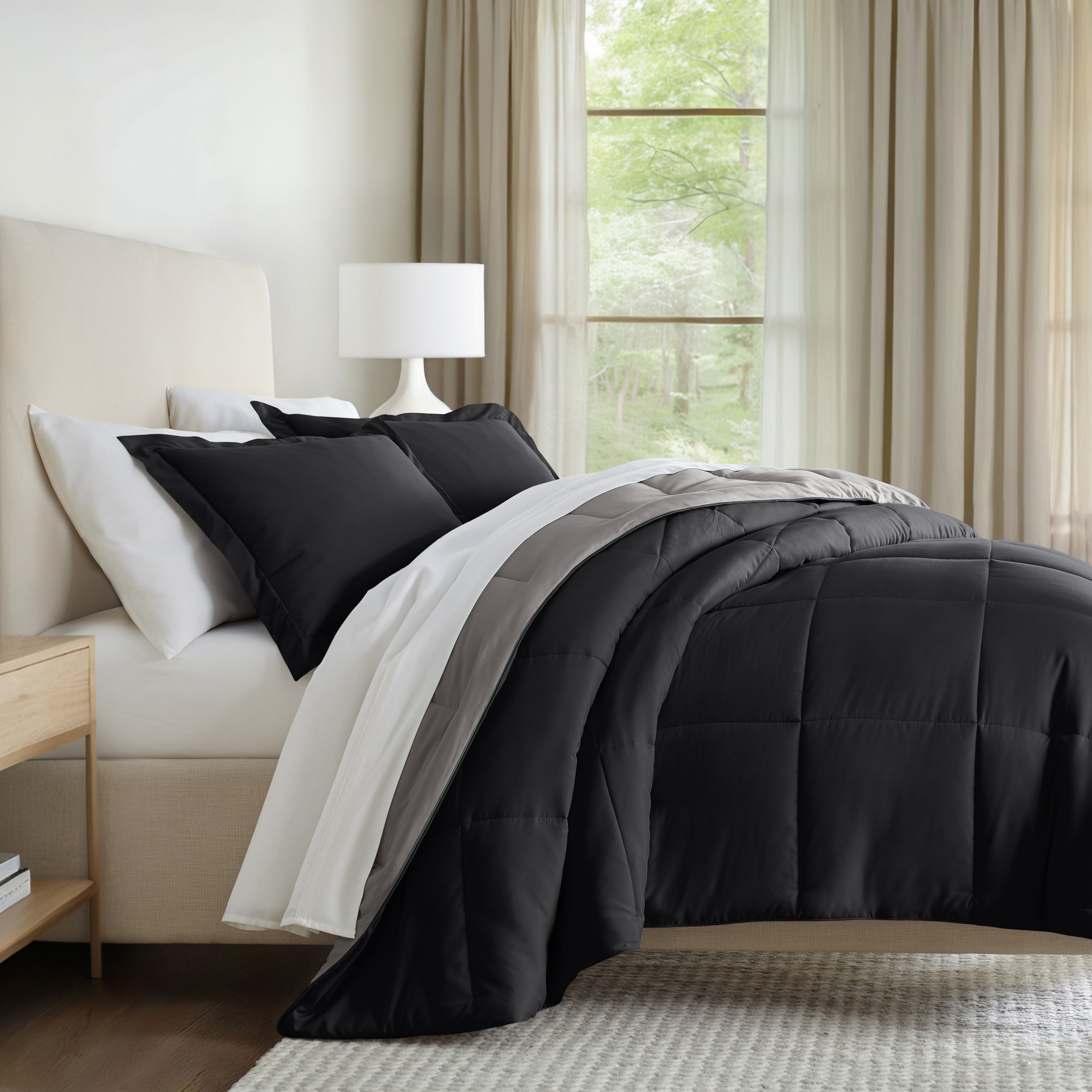 Lightweight All Season Reversible Down-Alternative Comforter Set