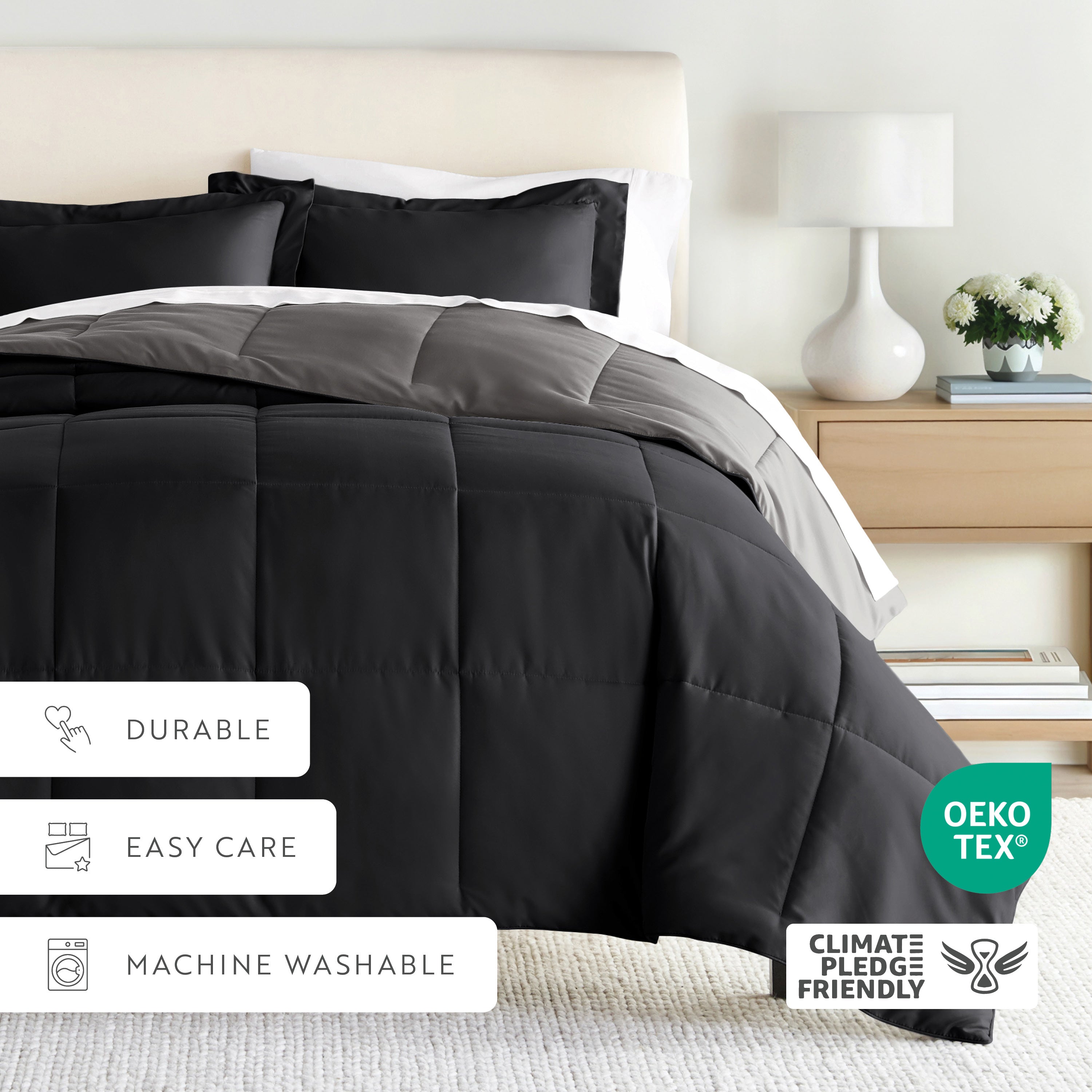 Lightweight All Season Reversible Down-Alternative Comforter Set