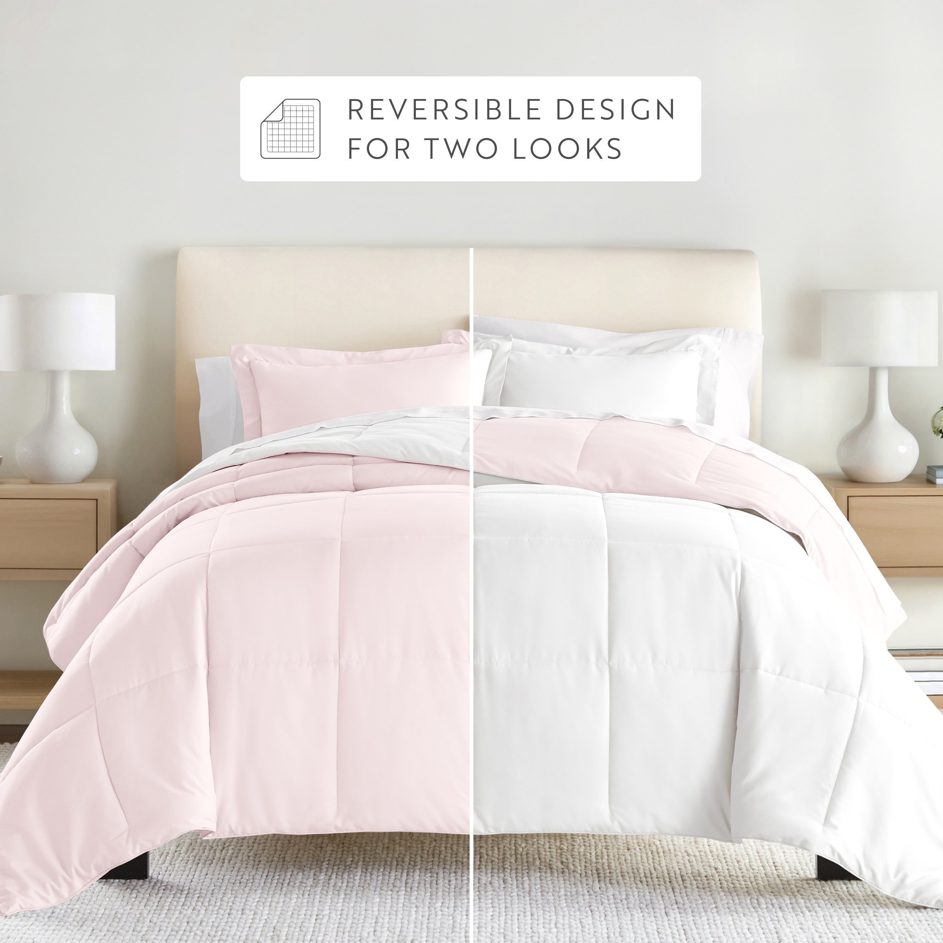 Lightweight All Season Reversible Down-Alternative Comforter Set