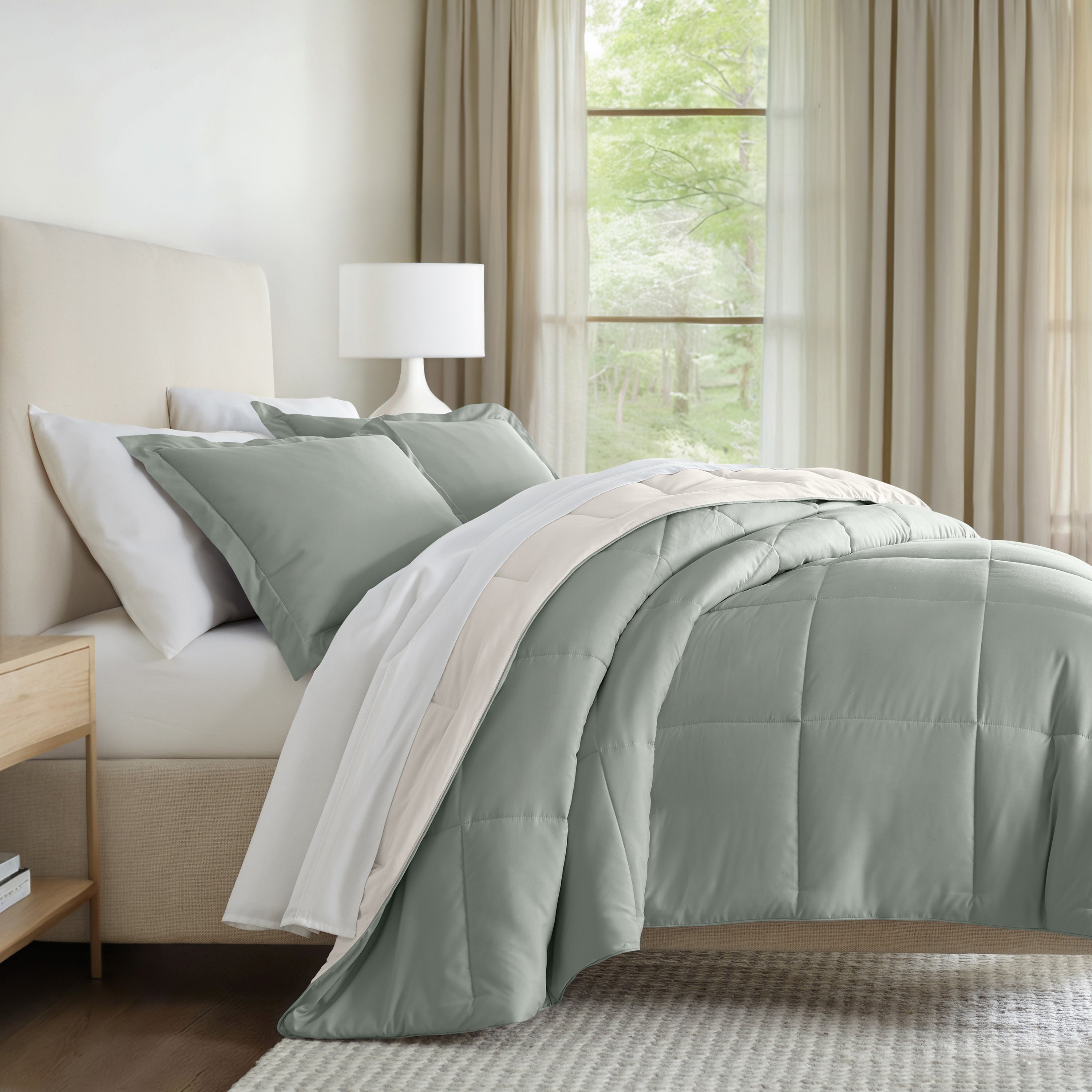 Lightweight All Season Reversible Down-Alternative Comforter Set