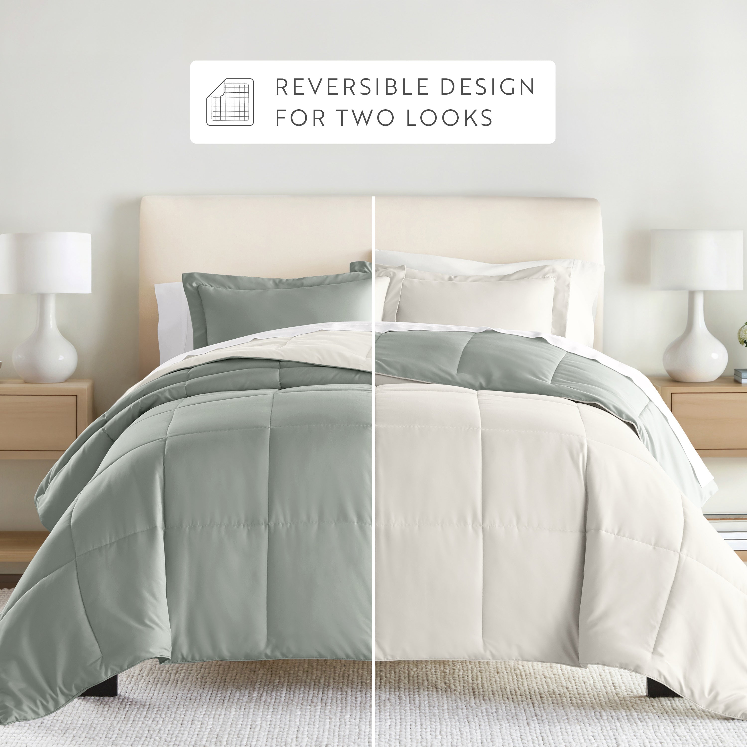 Lightweight All Season Reversible Down-Alternative Comforter Set