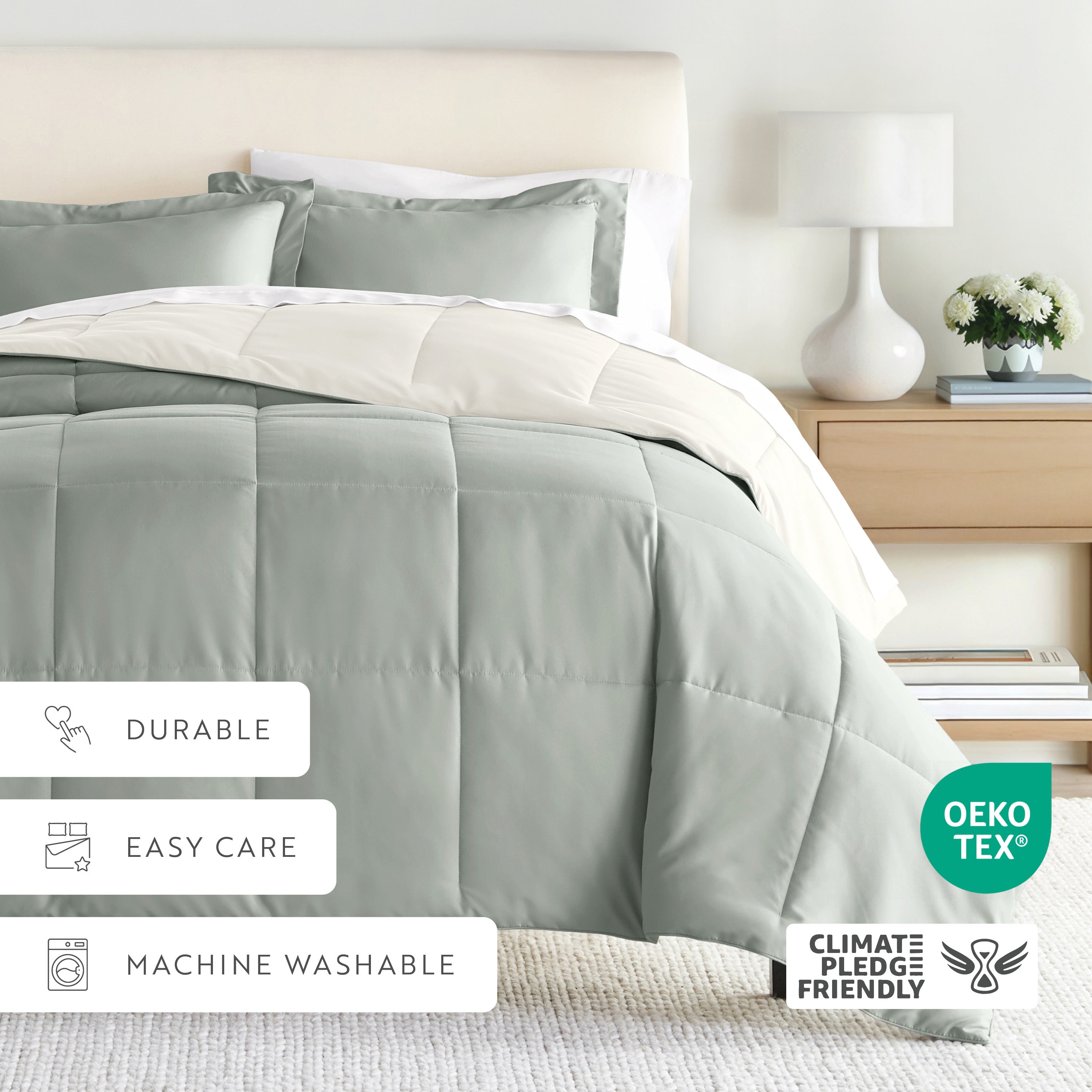 Lightweight All Season Reversible Down-Alternative Comforter Set