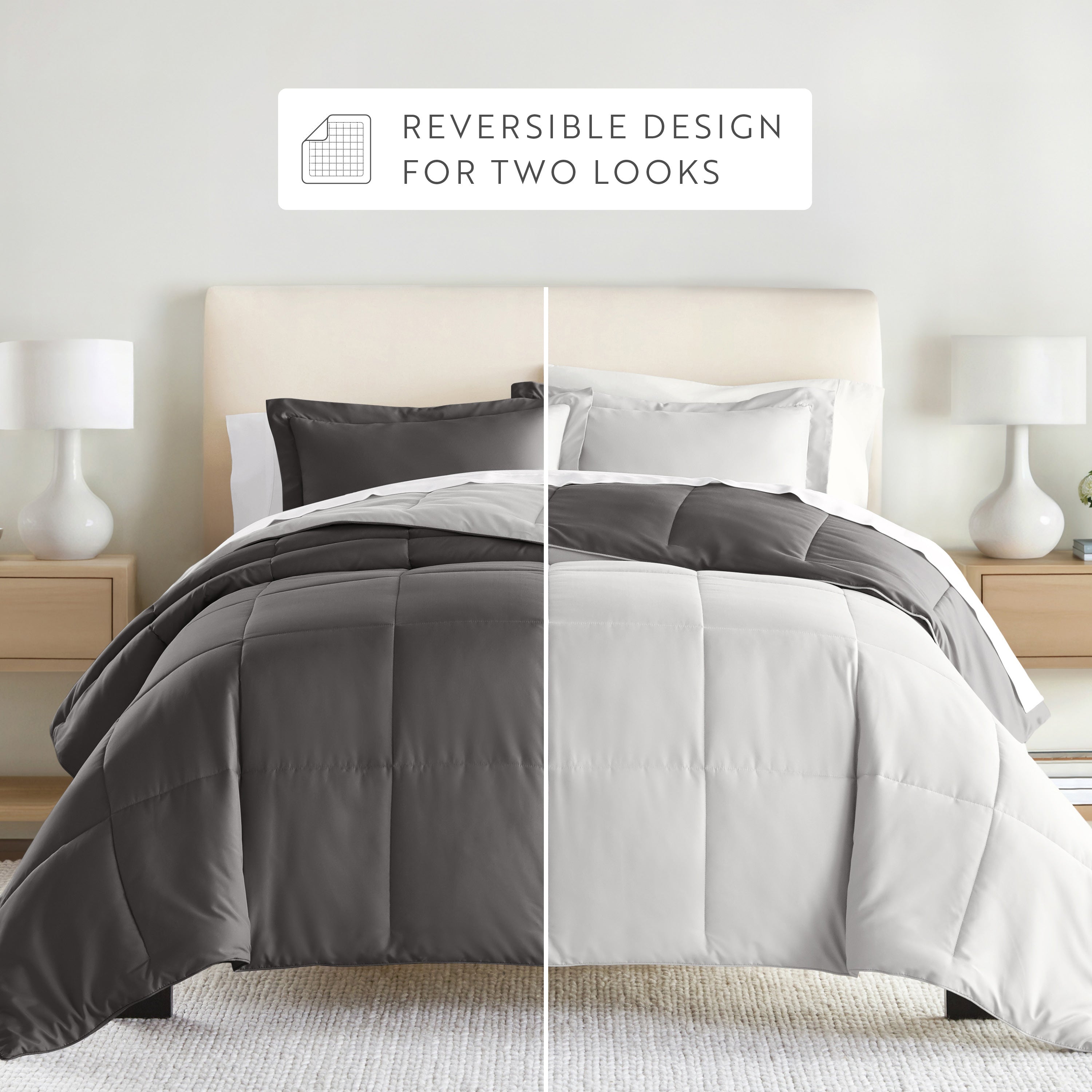 Lightweight All Season Reversible Down-Alternative Comforter Set