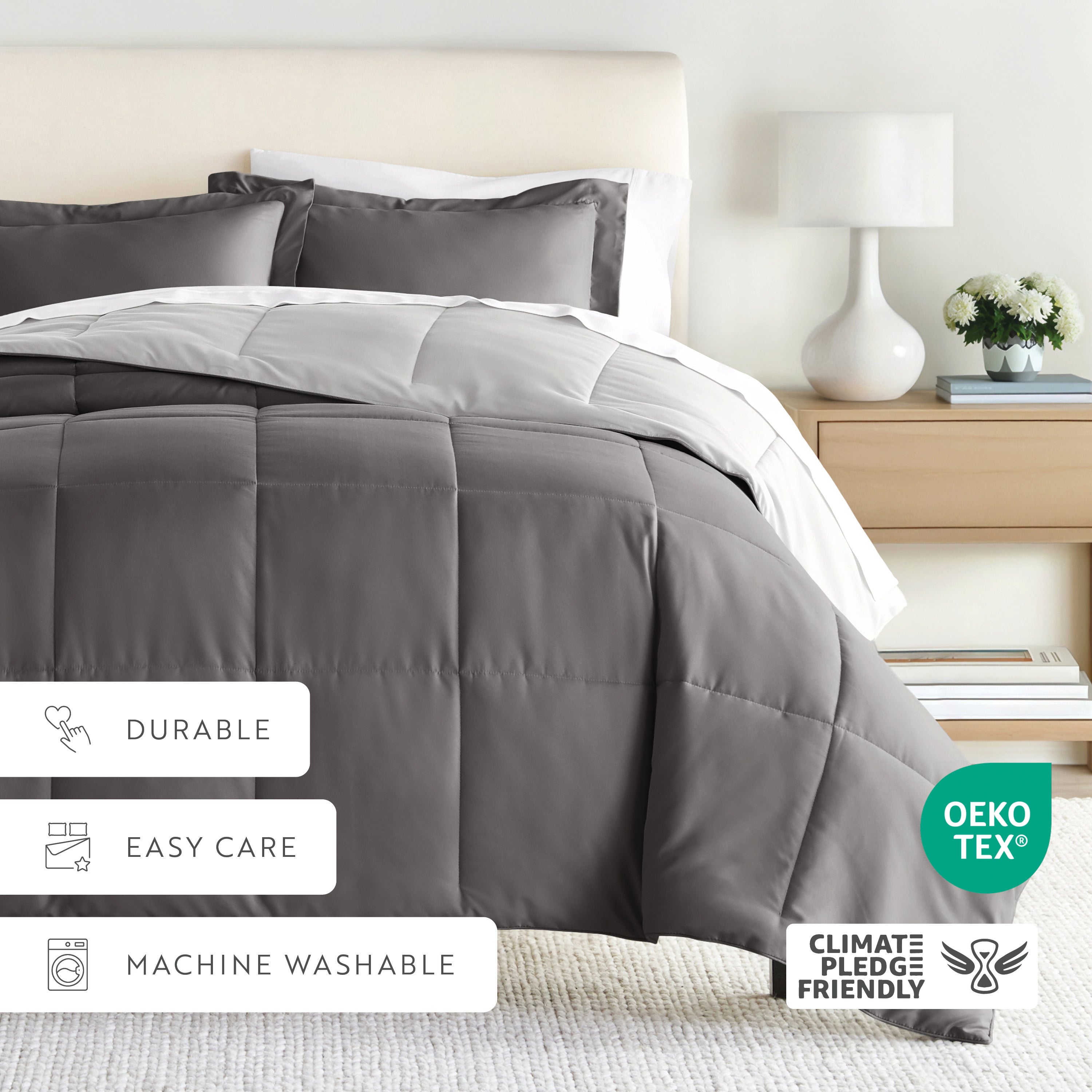 Lightweight All Season Reversible Down-Alternative Comforter Set