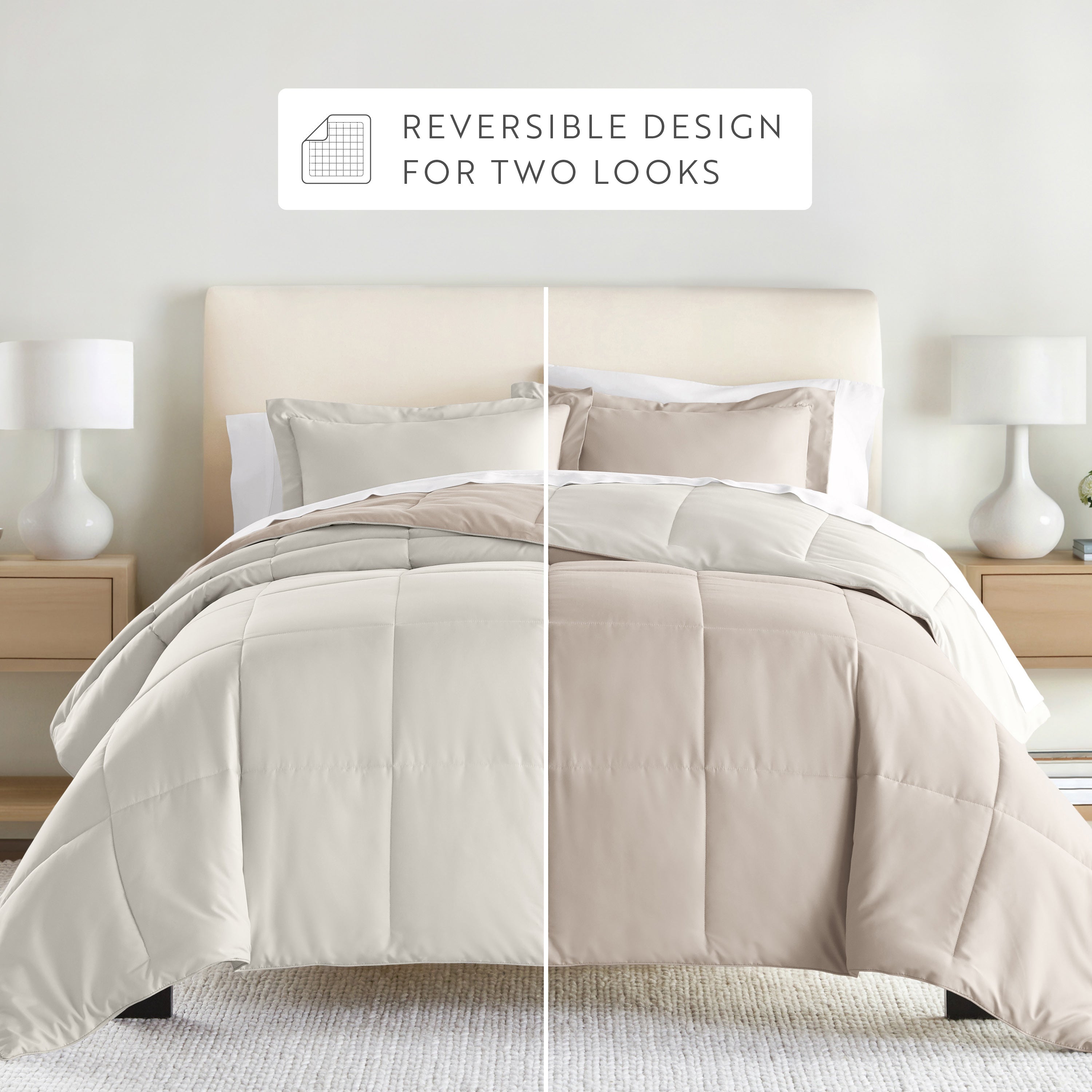 Lightweight All Season Reversible Down-Alternative Comforter Set