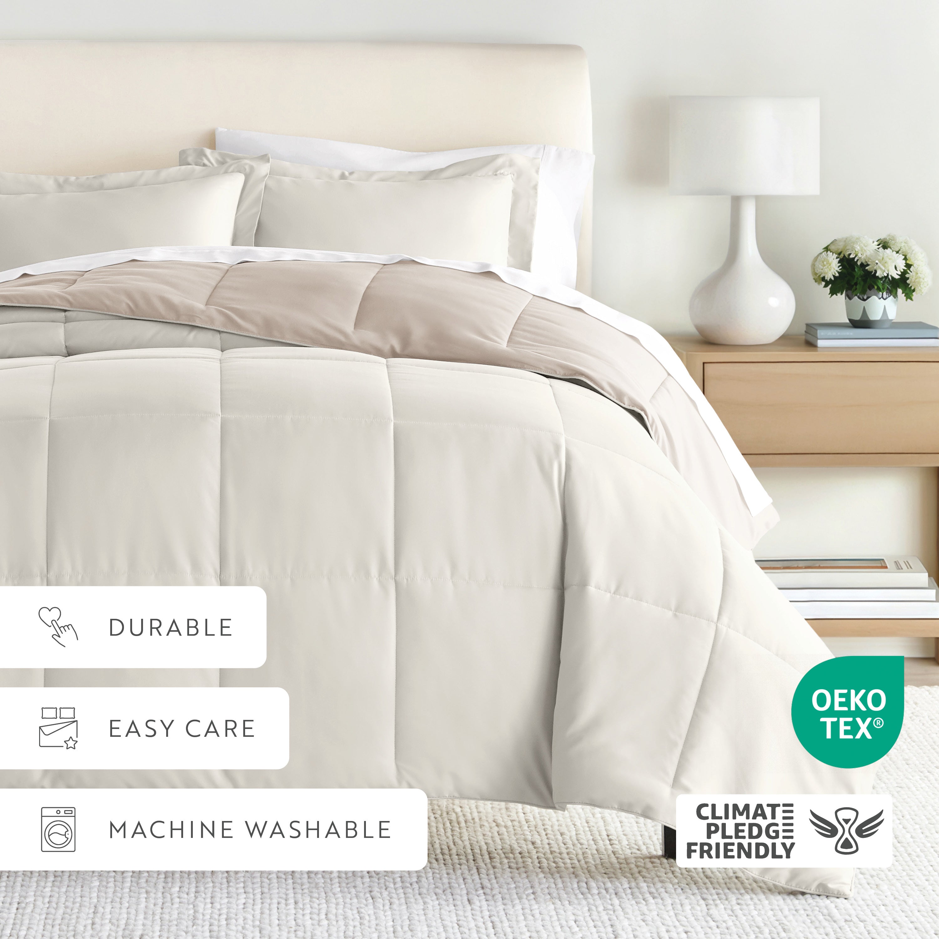 Lightweight All Season Reversible Down-Alternative Comforter Set