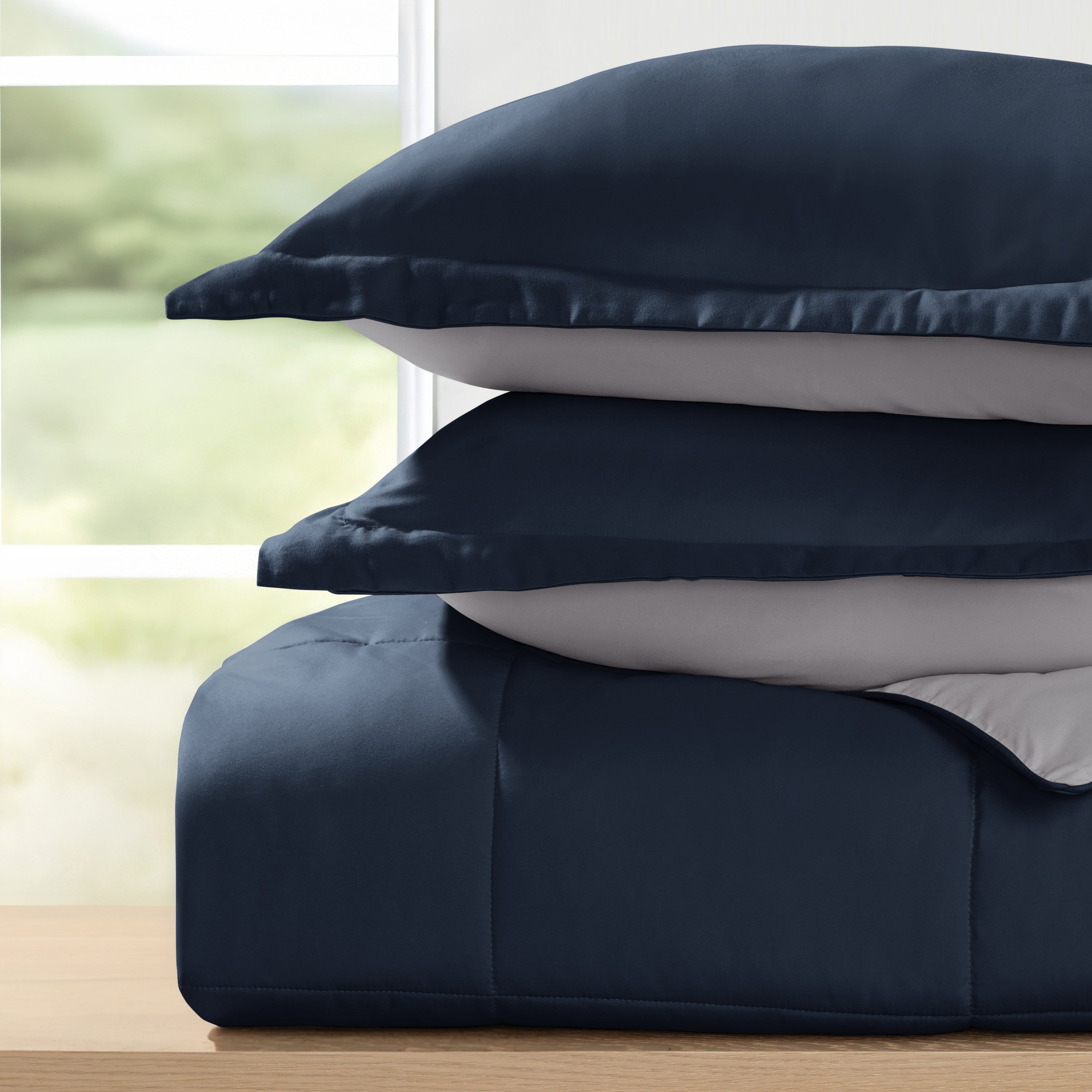 Lightweight All Season Reversible Down-Alternative Comforter Set