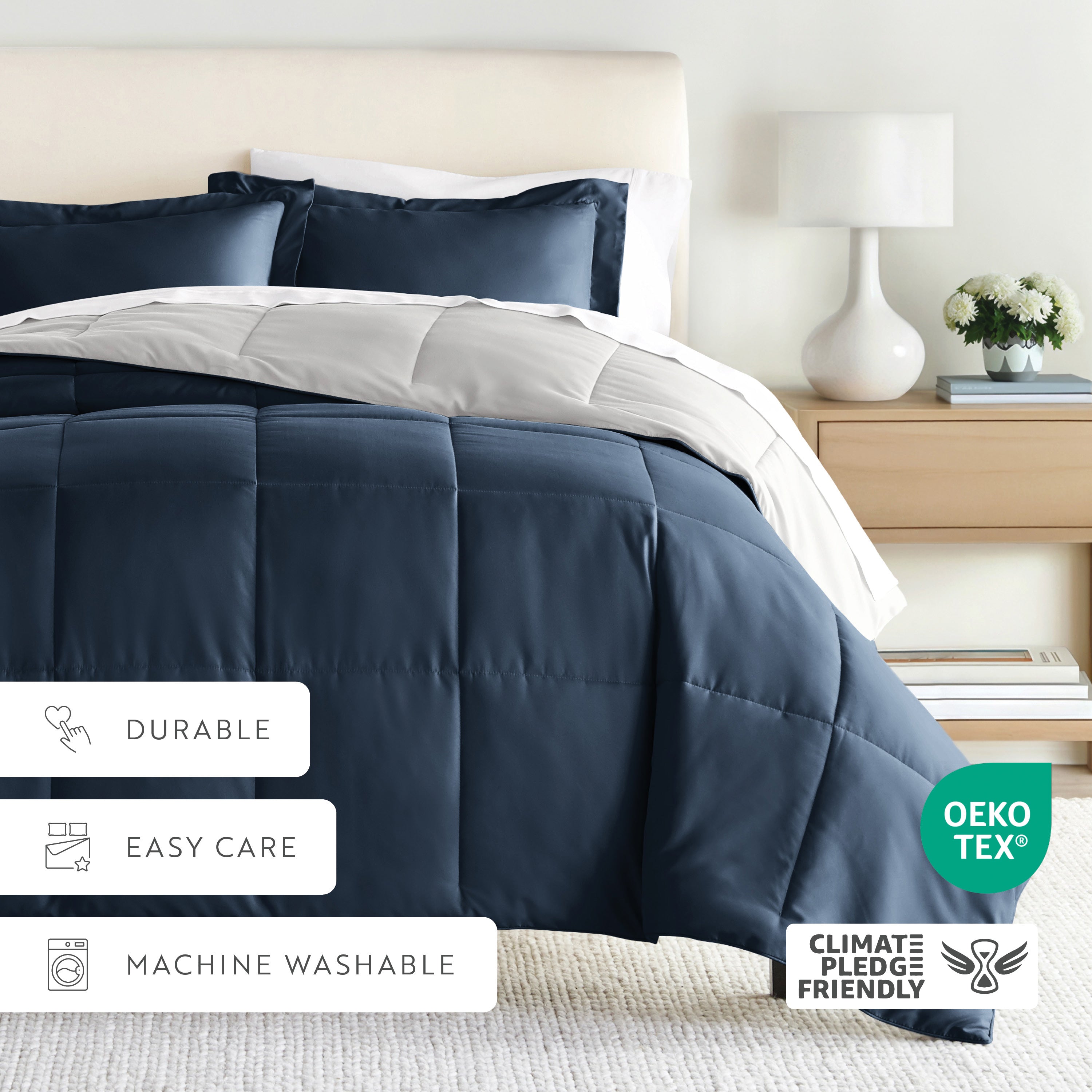 Lightweight All Season Reversible Down-Alternative Comforter Set