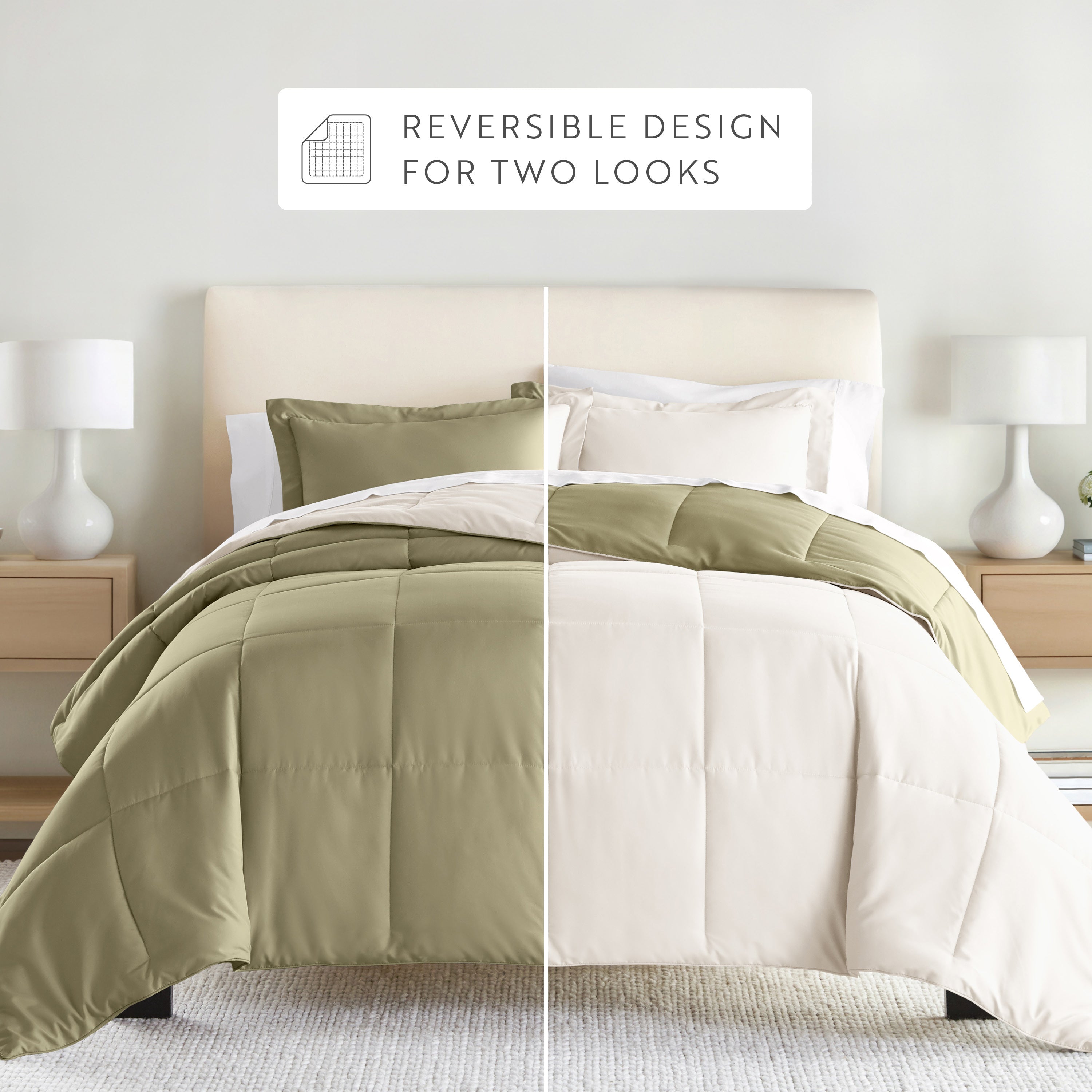 Lightweight All Season Reversible Down-Alternative Comforter Set