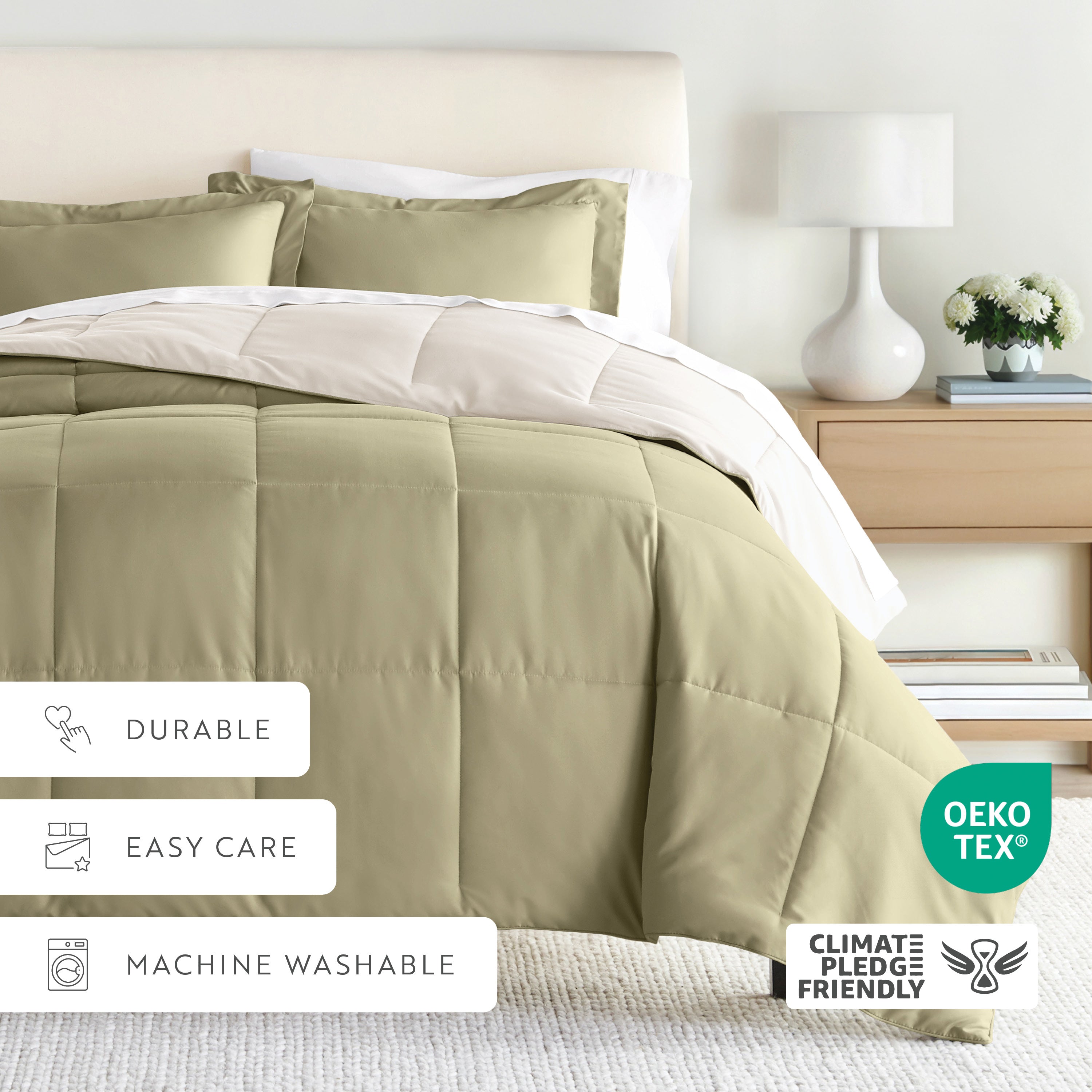 Lightweight All Season Reversible Down-Alternative Comforter Set