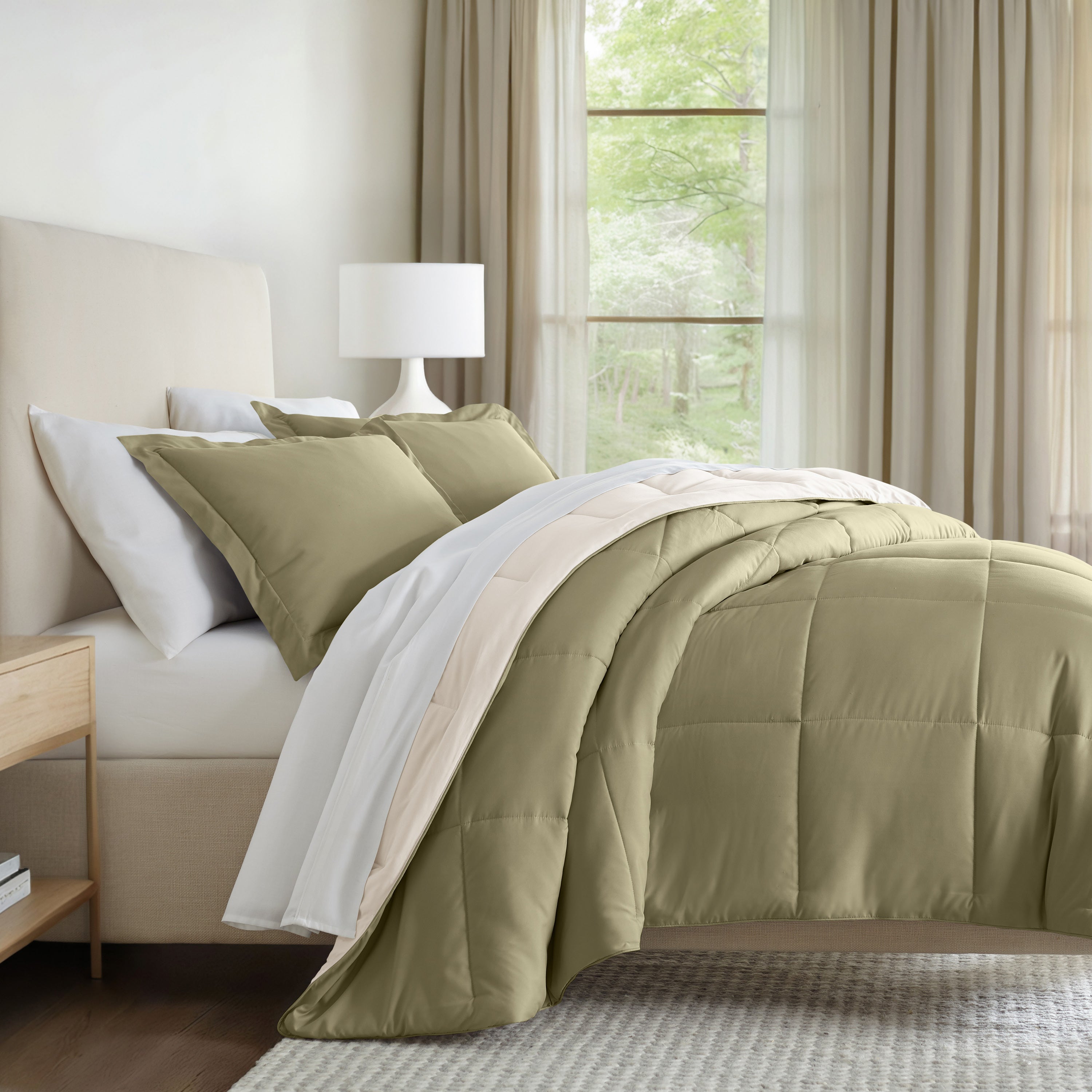 Lightweight All Season Reversible Down-Alternative Comforter Set
