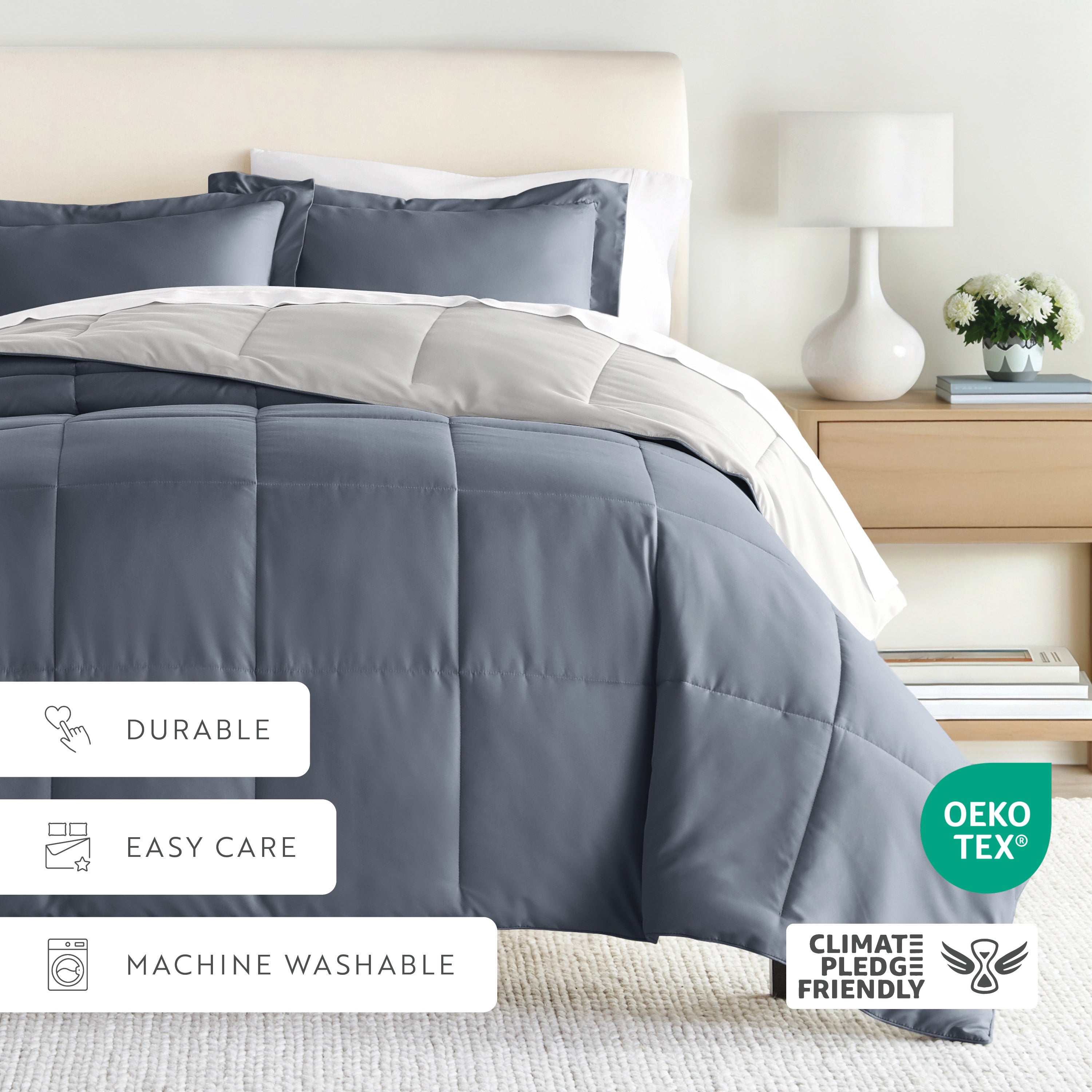 Lightweight All Season Reversible Down-Alternative Comforter Set