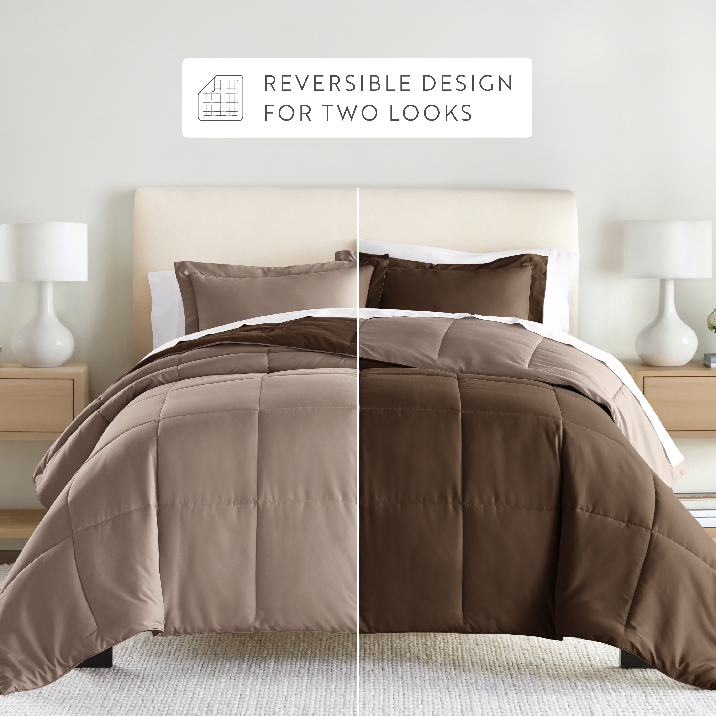 Lightweight All Season Reversible Down-Alternative Comforter Set