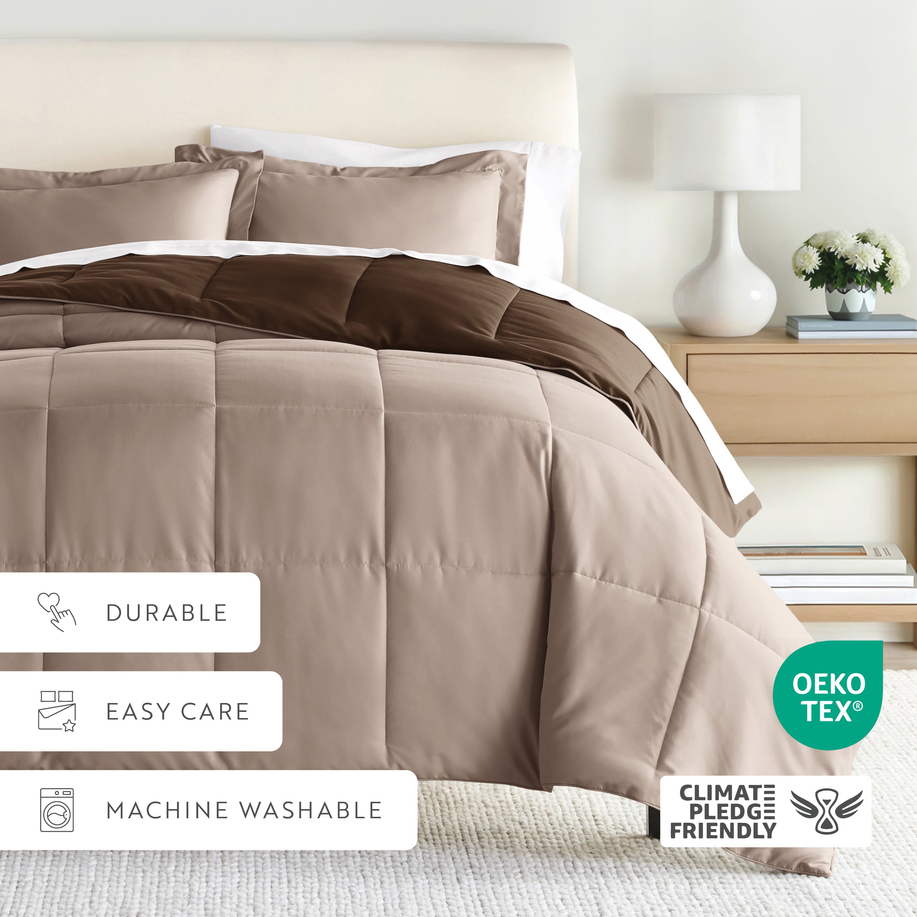 Lightweight All Season Reversible Down-Alternative Comforter Set
