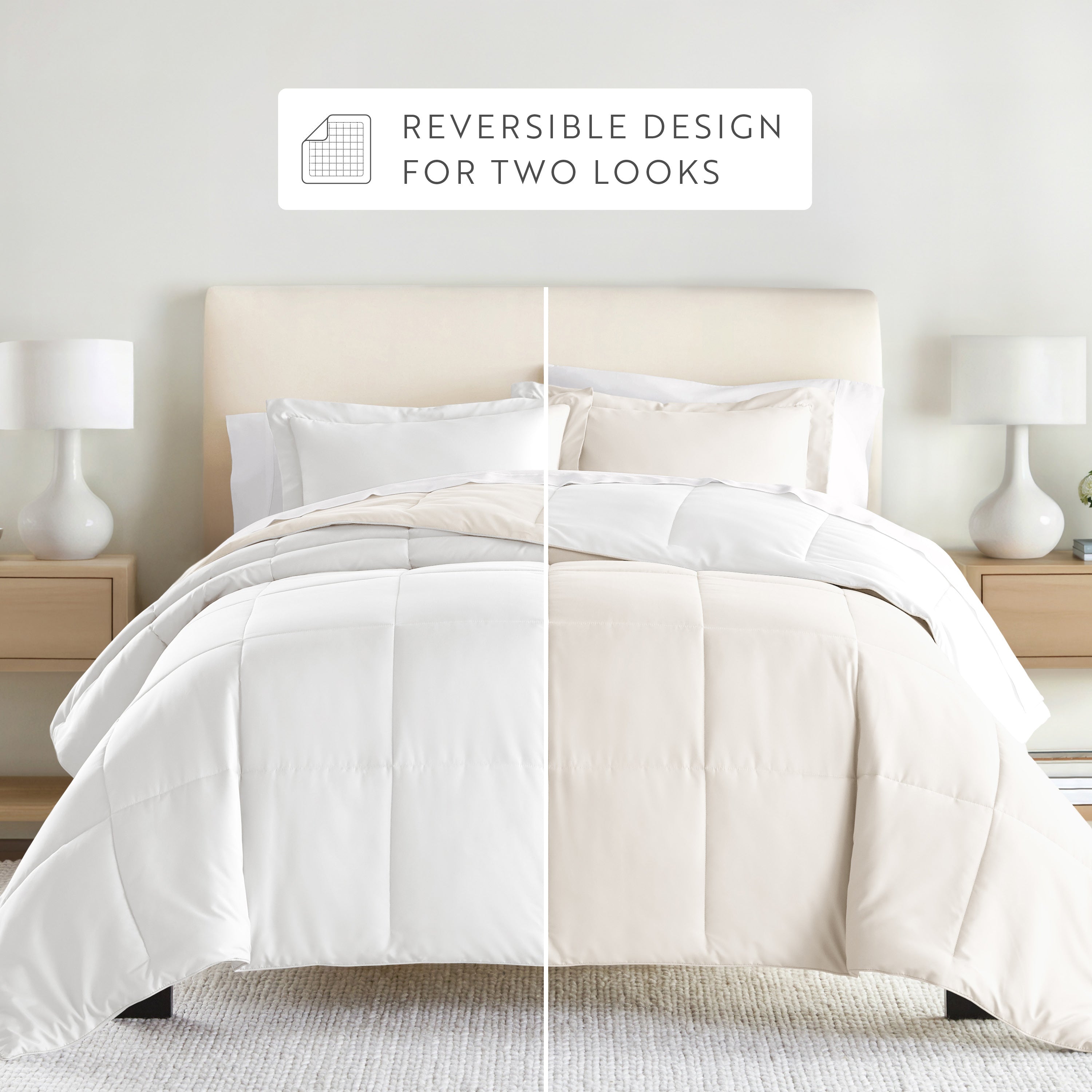 Lightweight All Season Reversible Down-Alternative Comforter Set