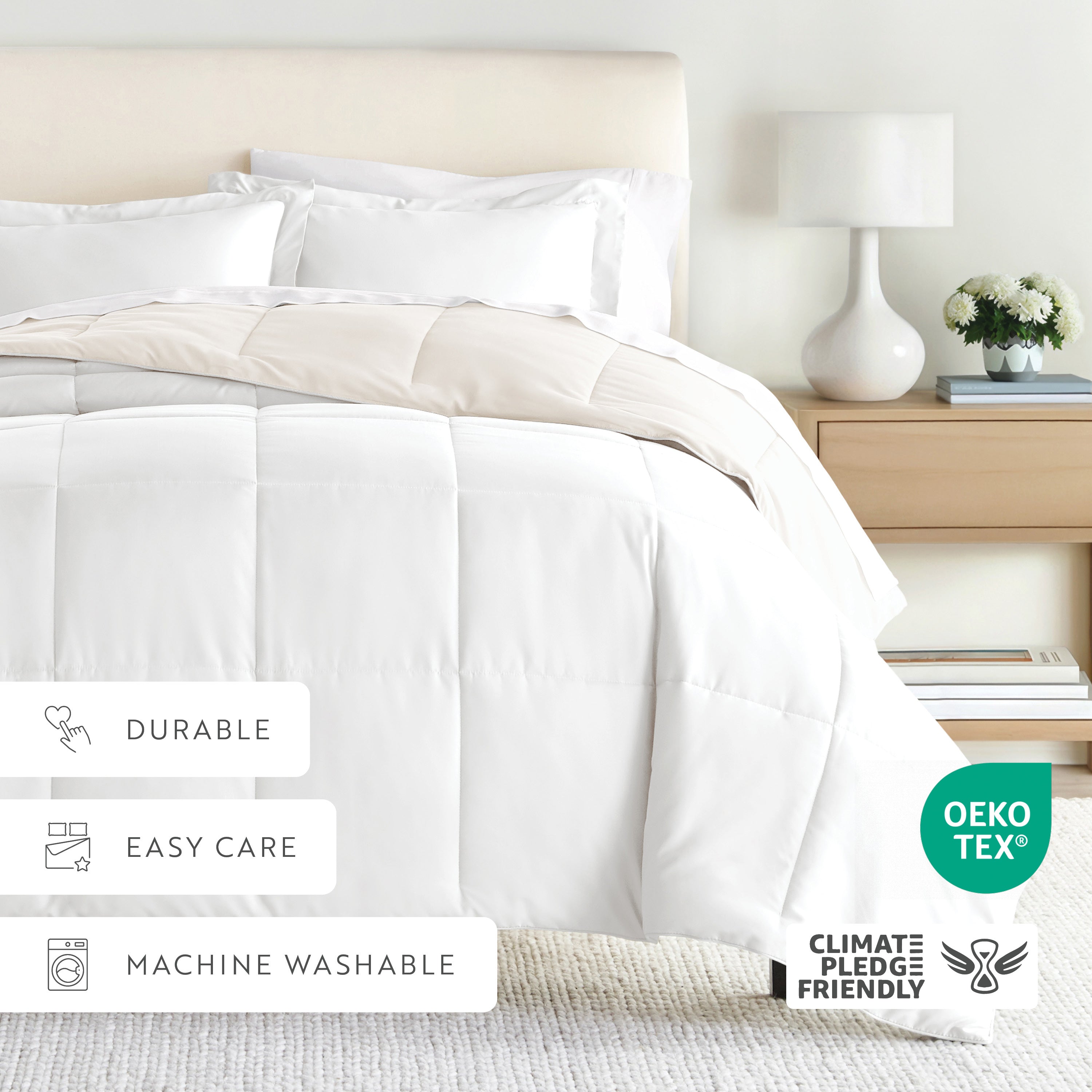 Lightweight All Season Reversible Down-Alternative Comforter Set