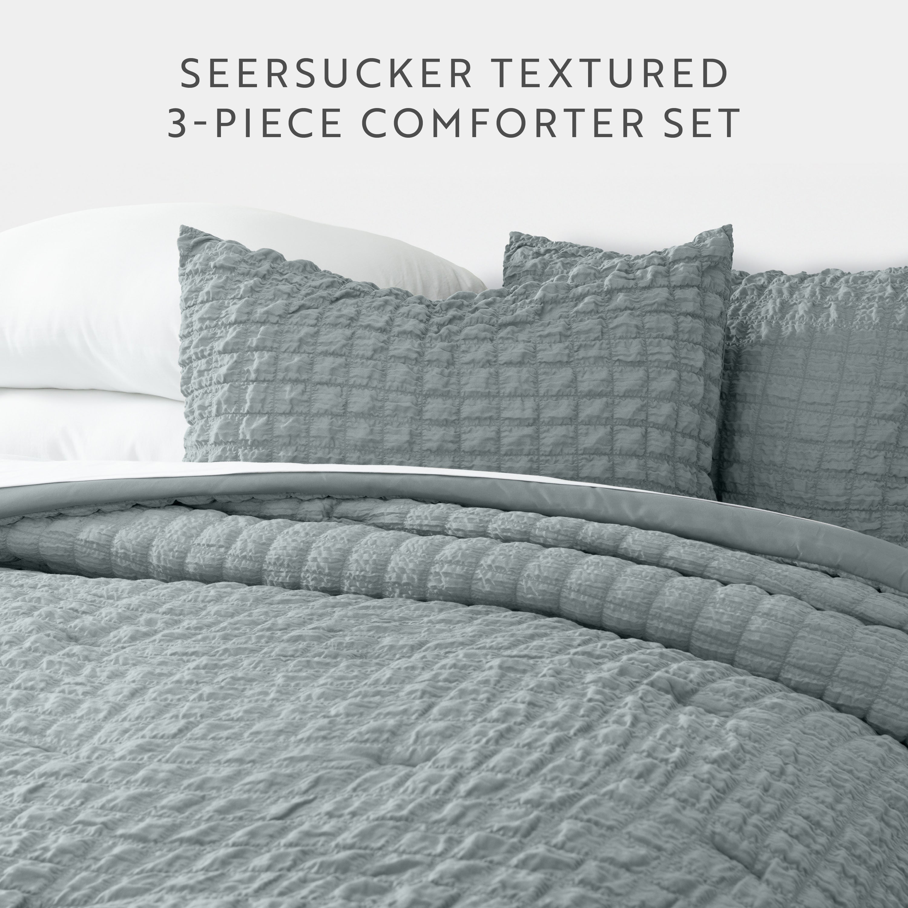Seersucker Box Textured Down-Alternative Comforter Set