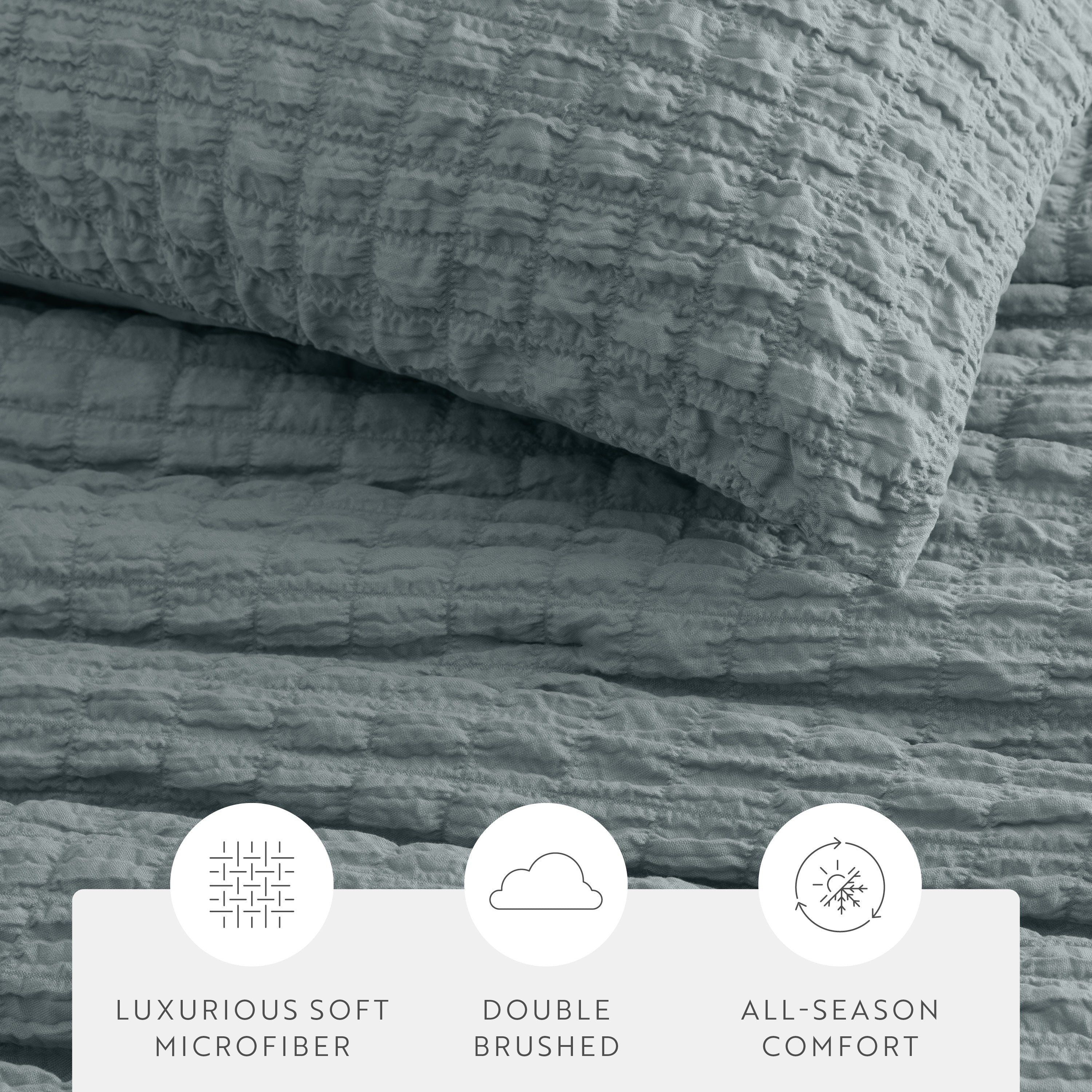 Seersucker Box Textured Down-Alternative Comforter Set