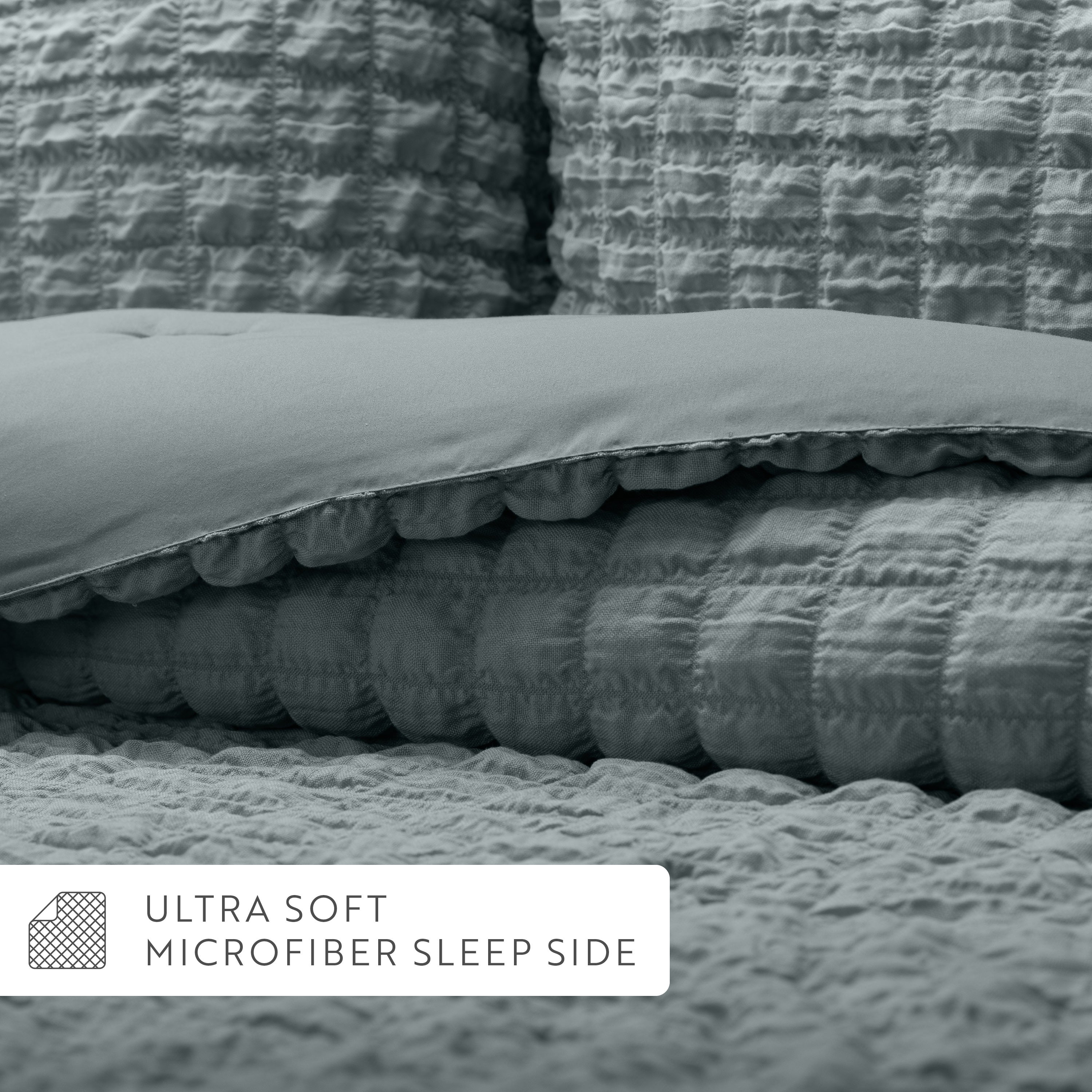 Seersucker Box Textured Down-Alternative Comforter Set