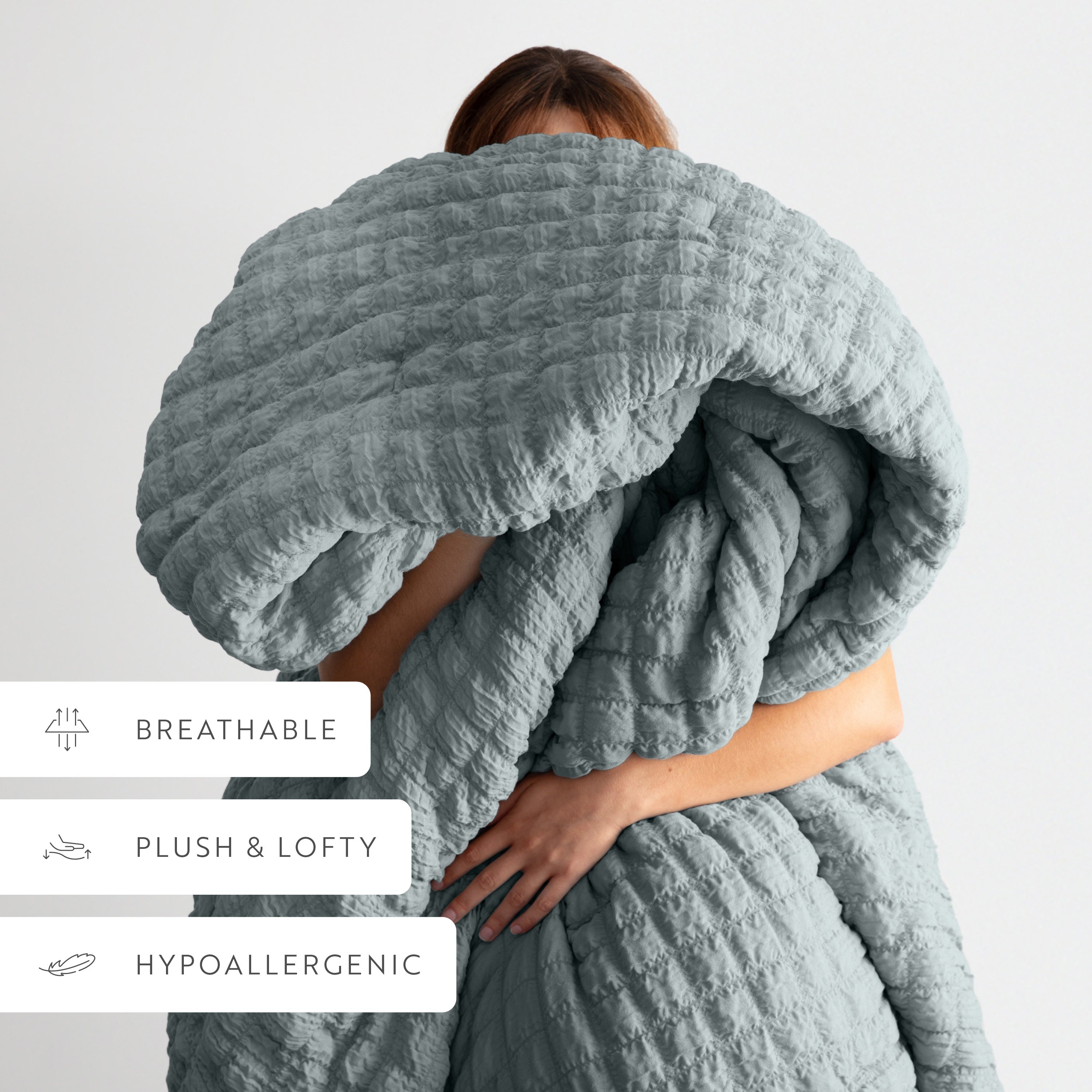 Seersucker Box Textured Down-Alternative Comforter Set